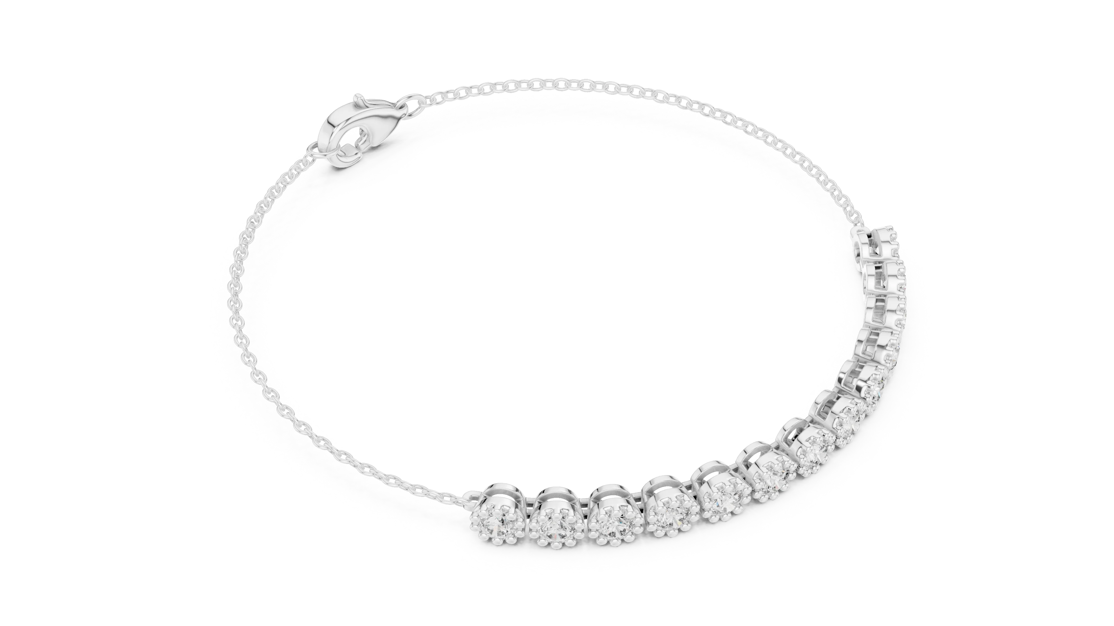 Celeste Halo Chain Diamond Bracelet