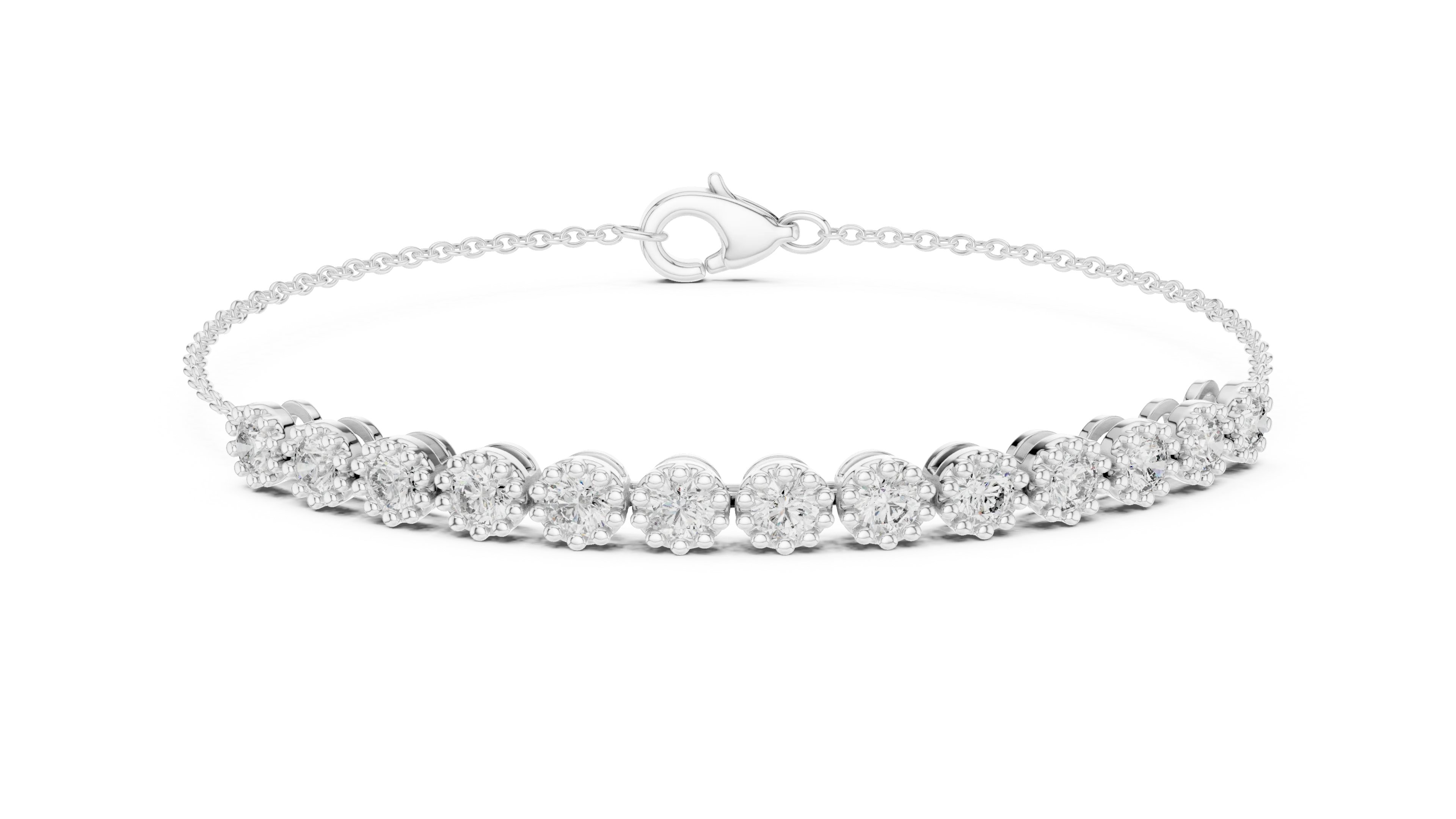 Celeste Halo Chain Diamond Bracelet