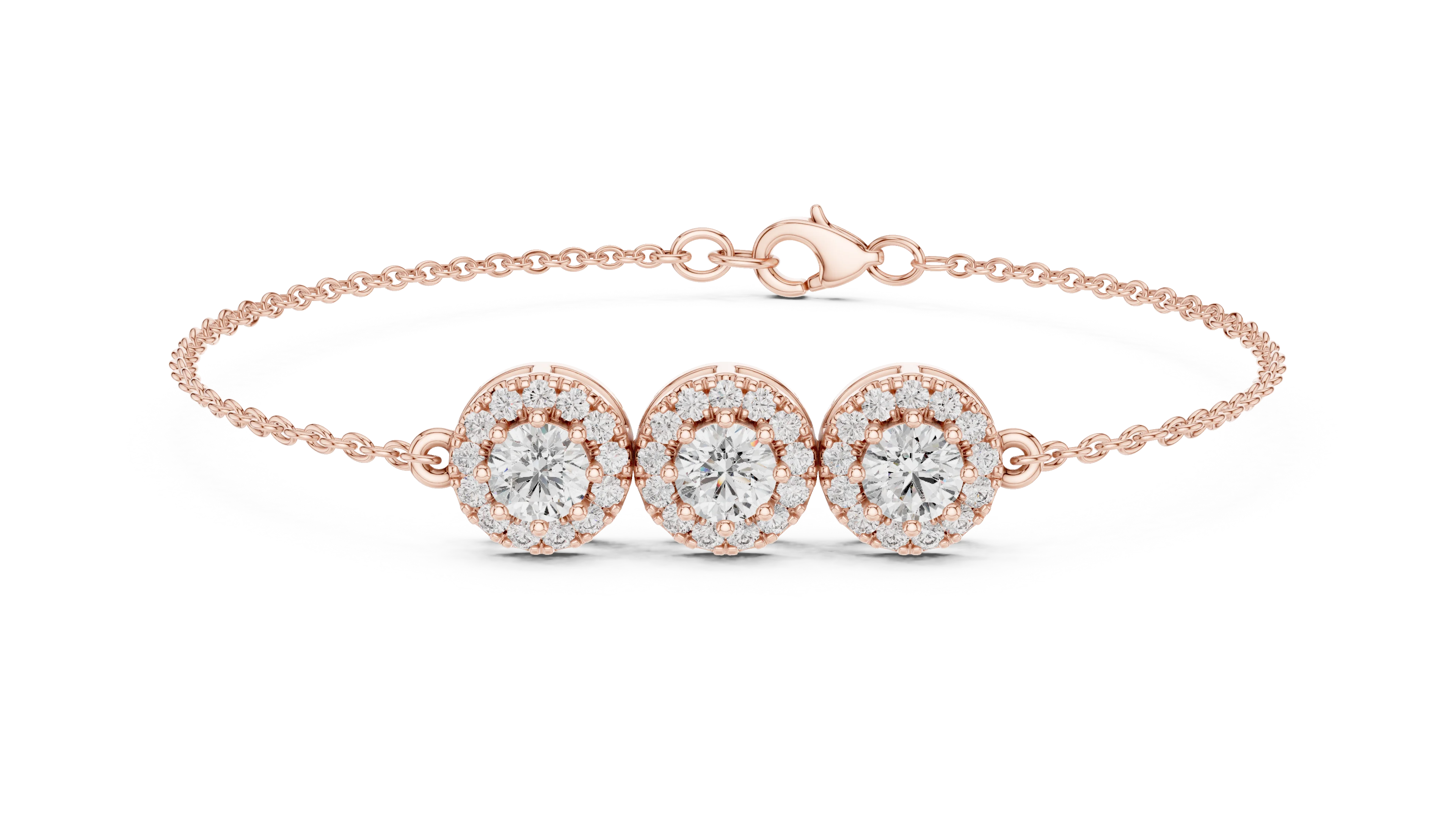 Trinity Halo Grace Diamond Bracelet