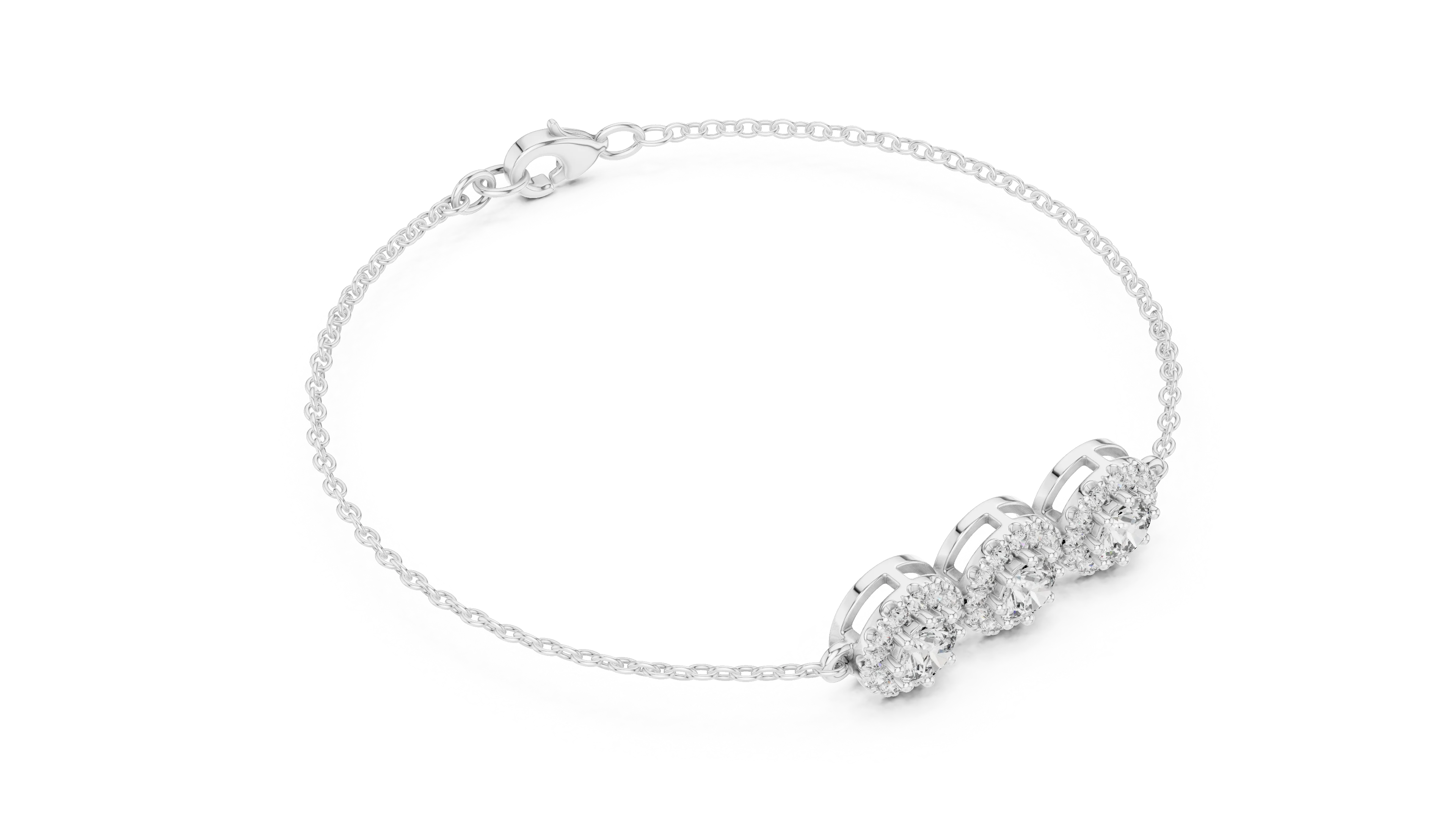 Trinity Halo Grace Diamond Bracelet