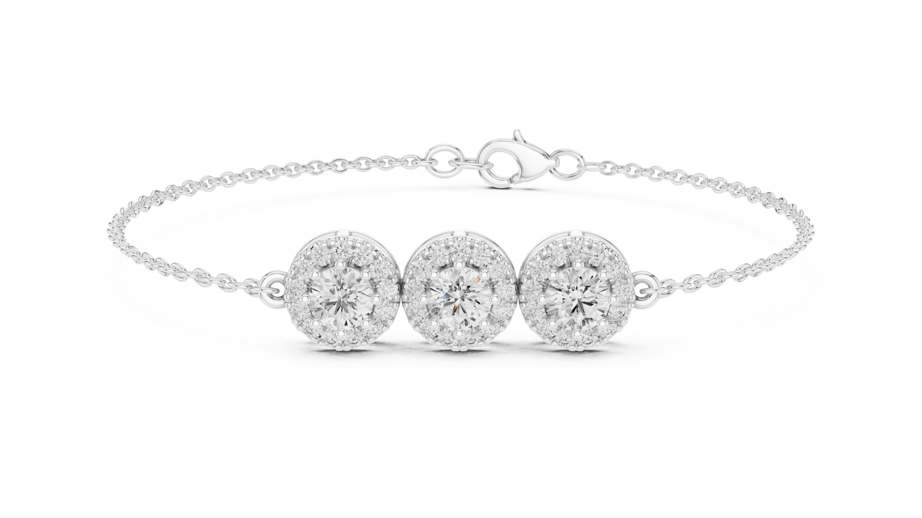 Trinity Halo Grace Diamond Bracelet