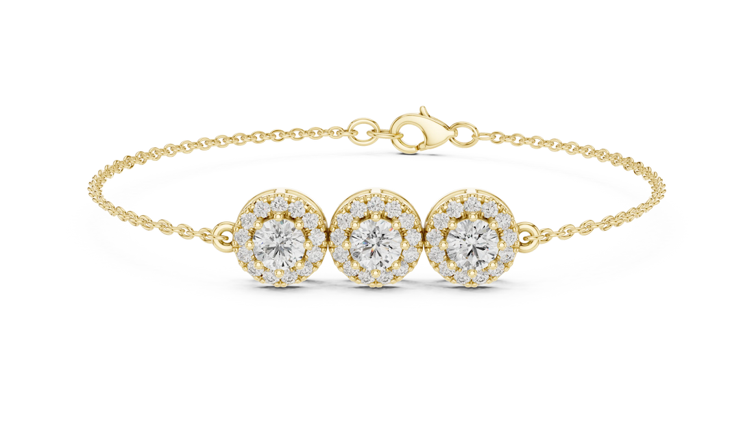 Trinity Halo Grace Diamond Bracelet