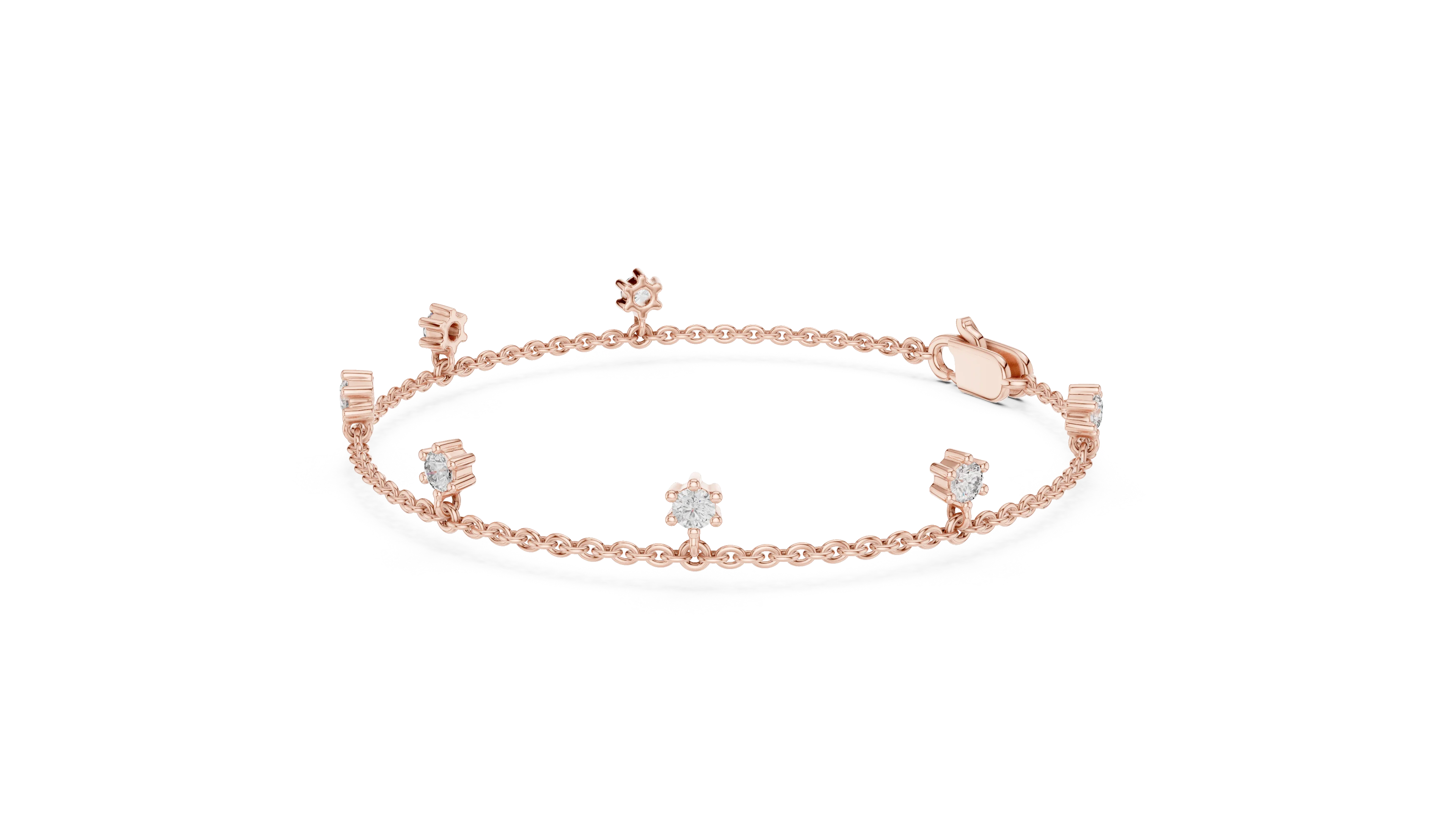 Celeste Station Diamond Chain Bracelet