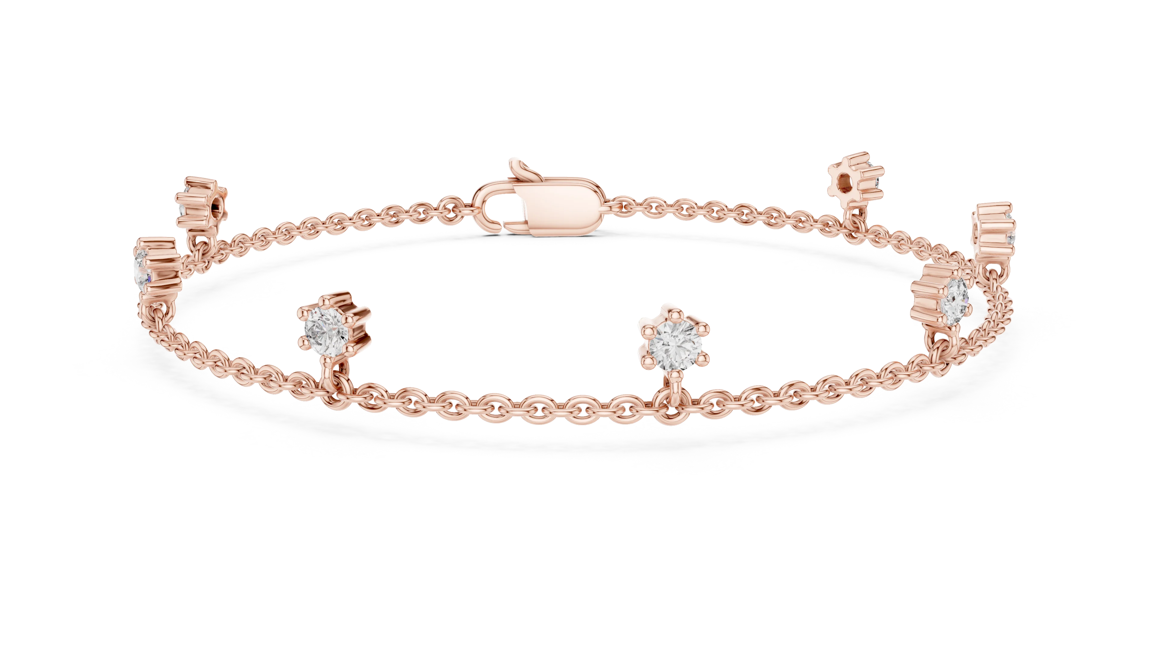 Celeste Station Diamond Chain Bracelet