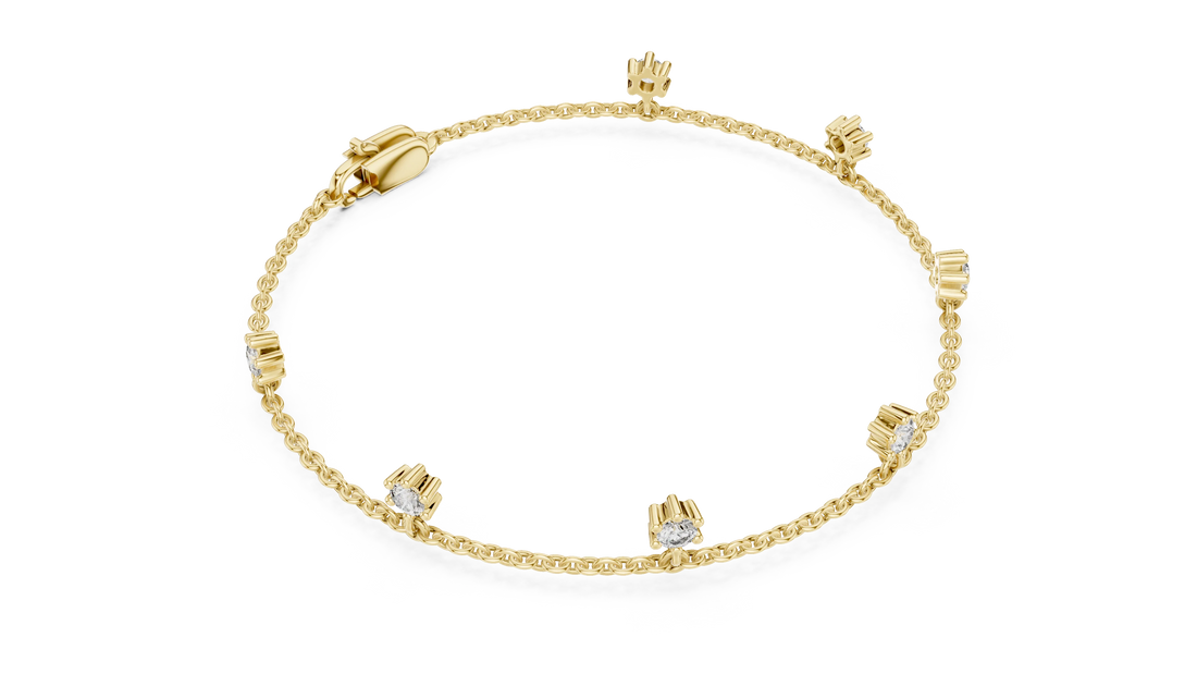 Celeste Station Diamond Chain Bracelet