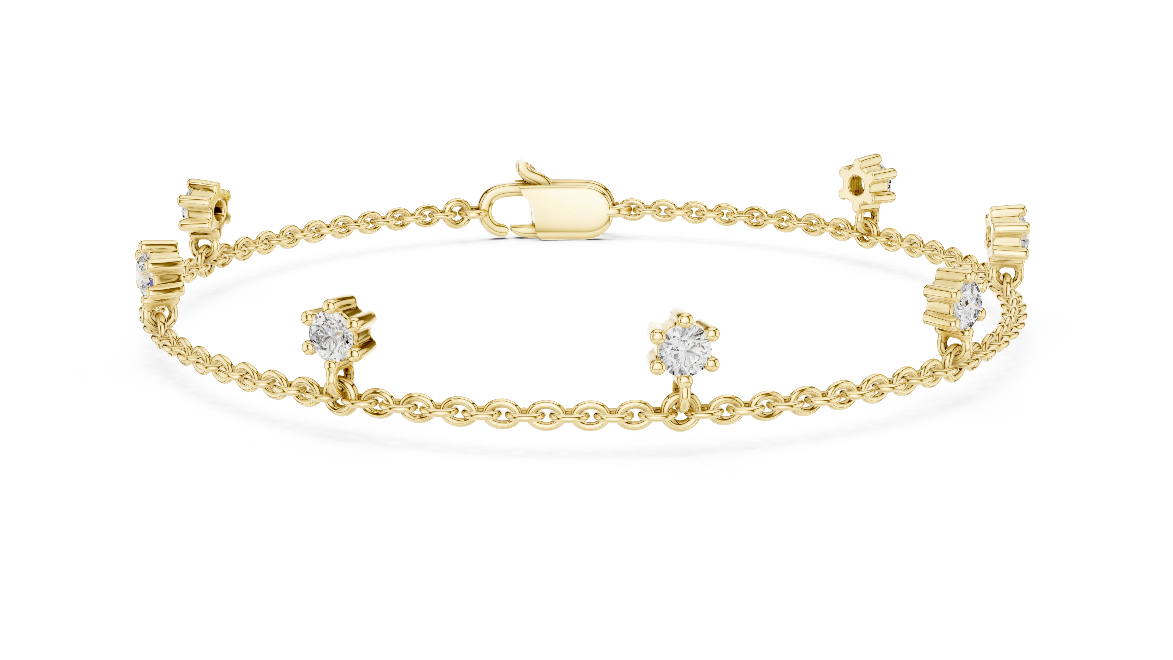 Celeste Station Diamond Chain Bracelet