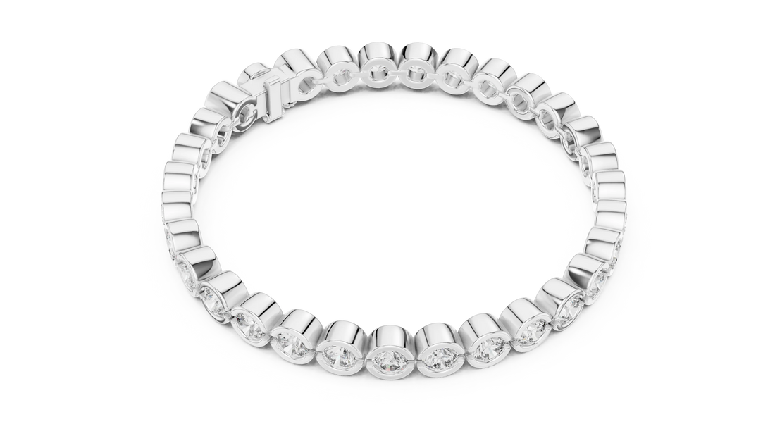 Bezel Set Round Diamond Tennis Bracelet
