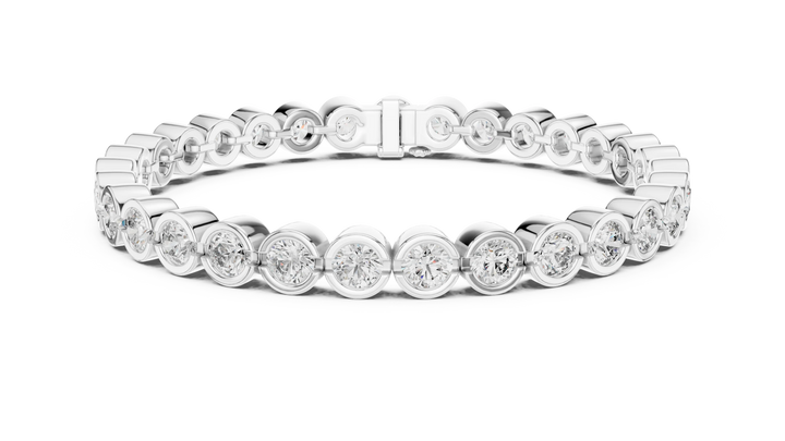 Bezel Set Round Diamond Tennis Bracelet