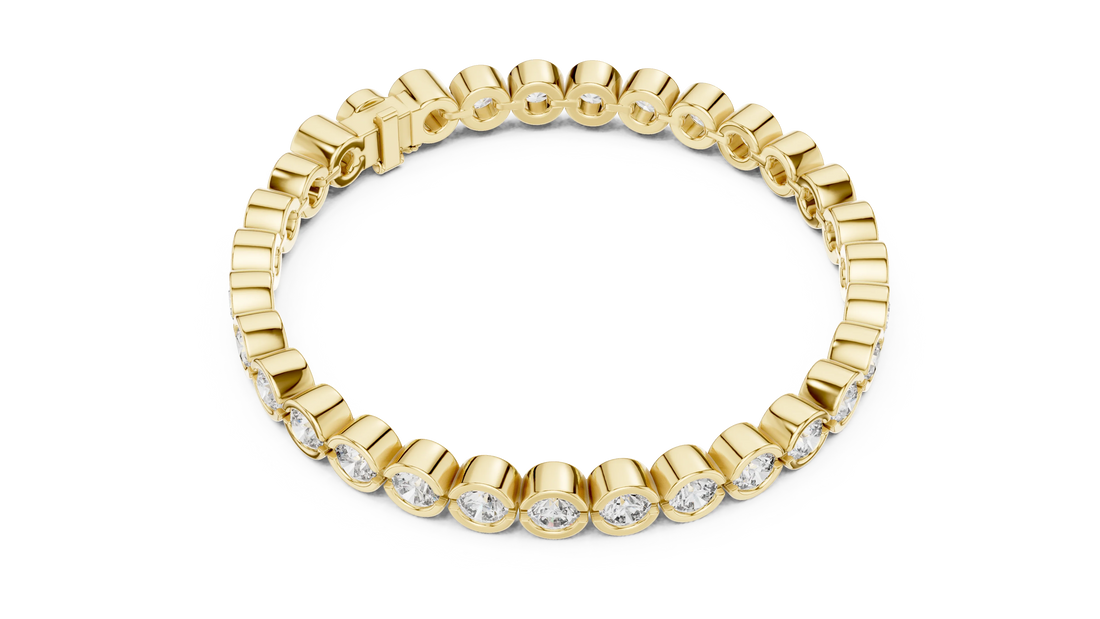 Bezel Set Round Diamond Tennis Bracelet