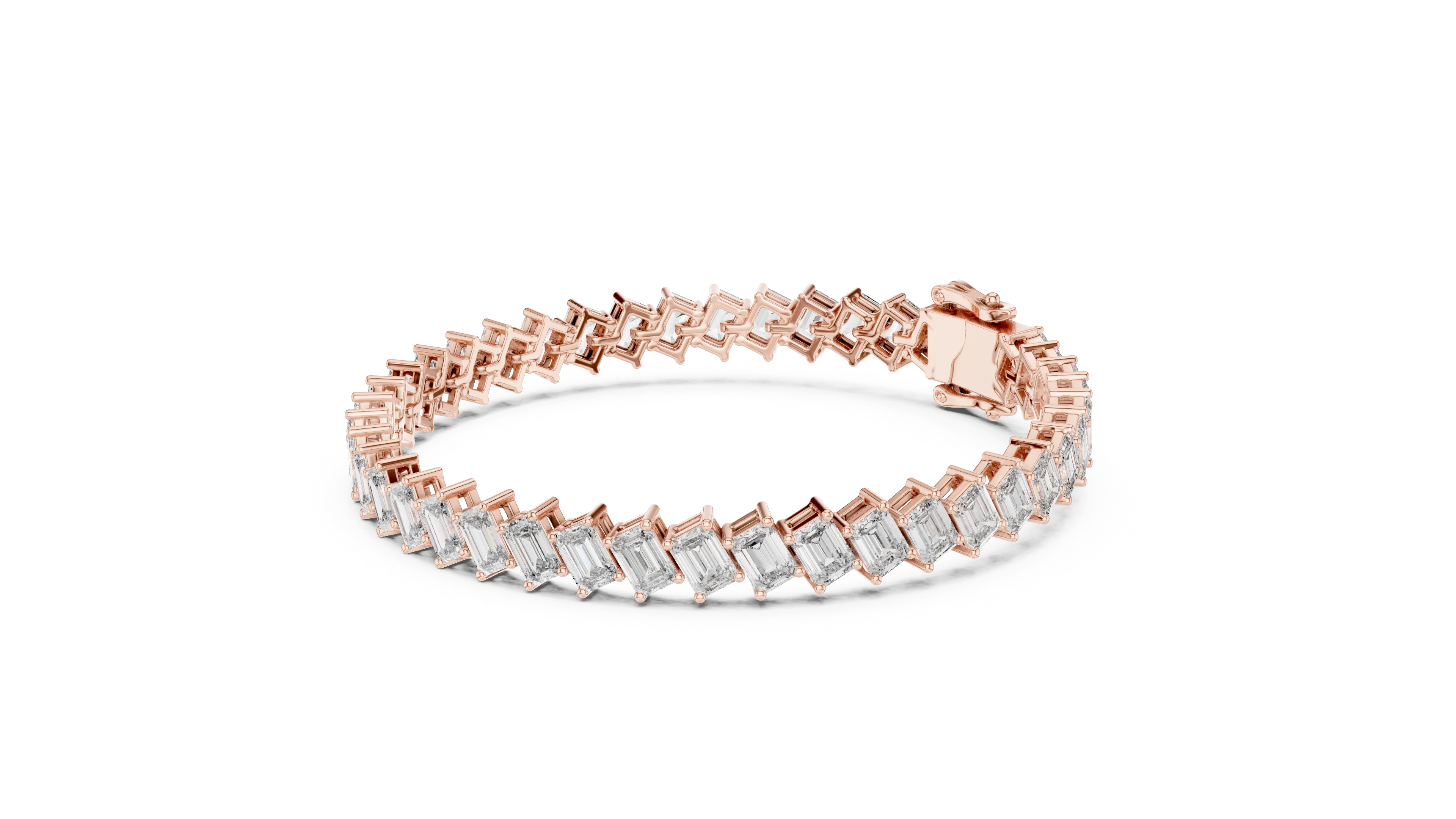 Emerald Cut Diamond Tennis Bracelet