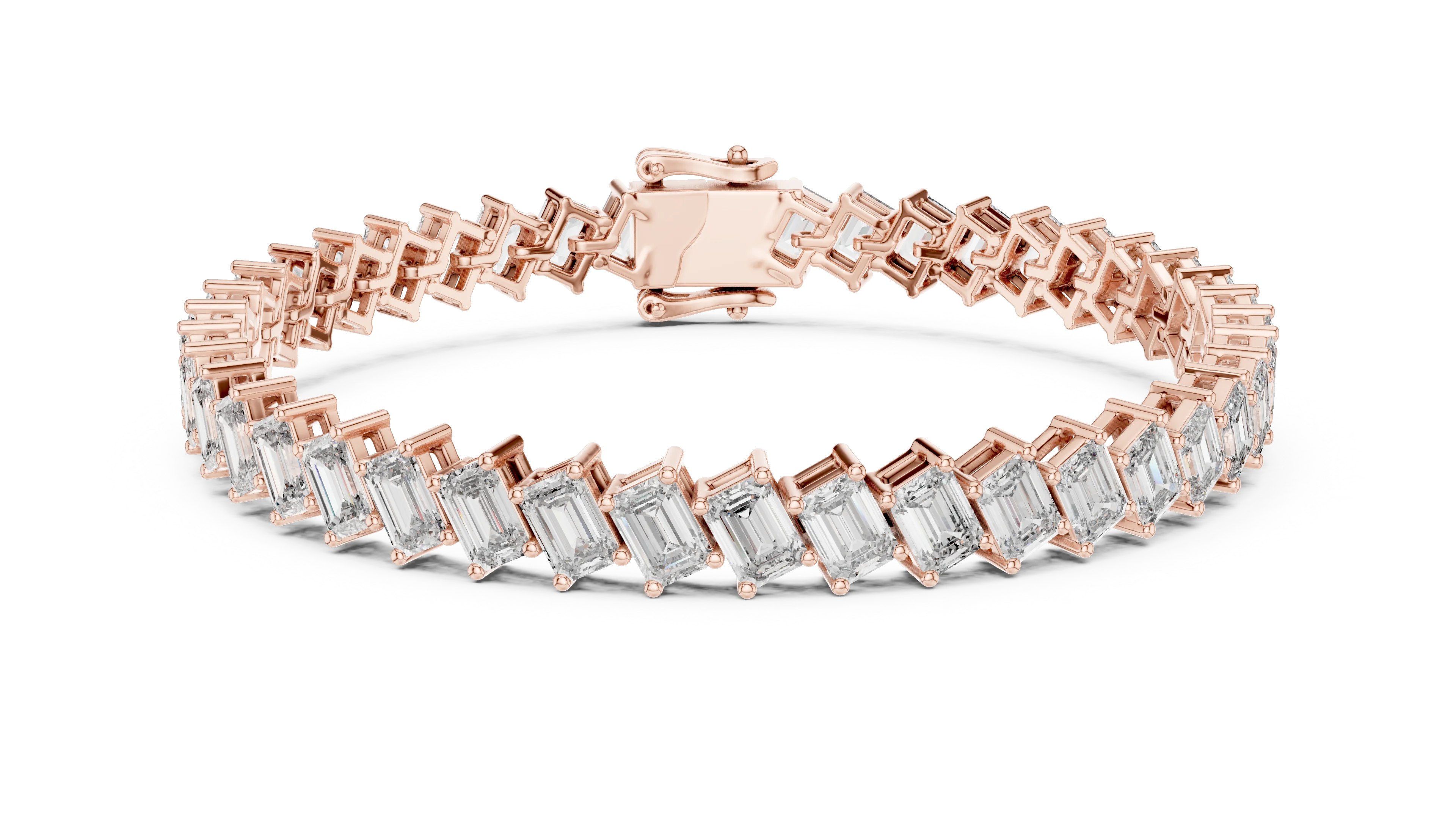 Emerald Cut Diamond Tennis Bracelet