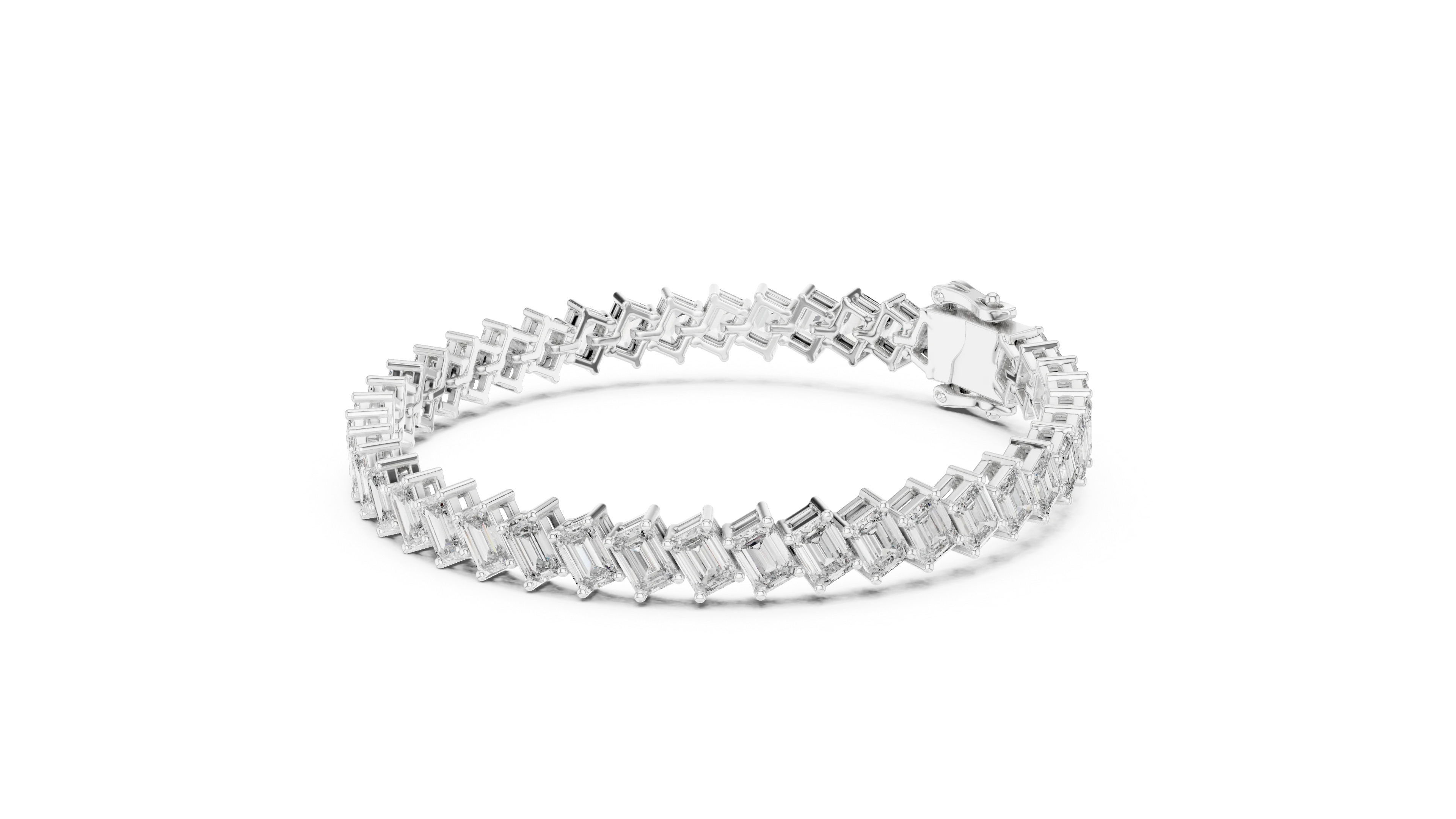 Emerald Cut Diamond Tennis Bracelet