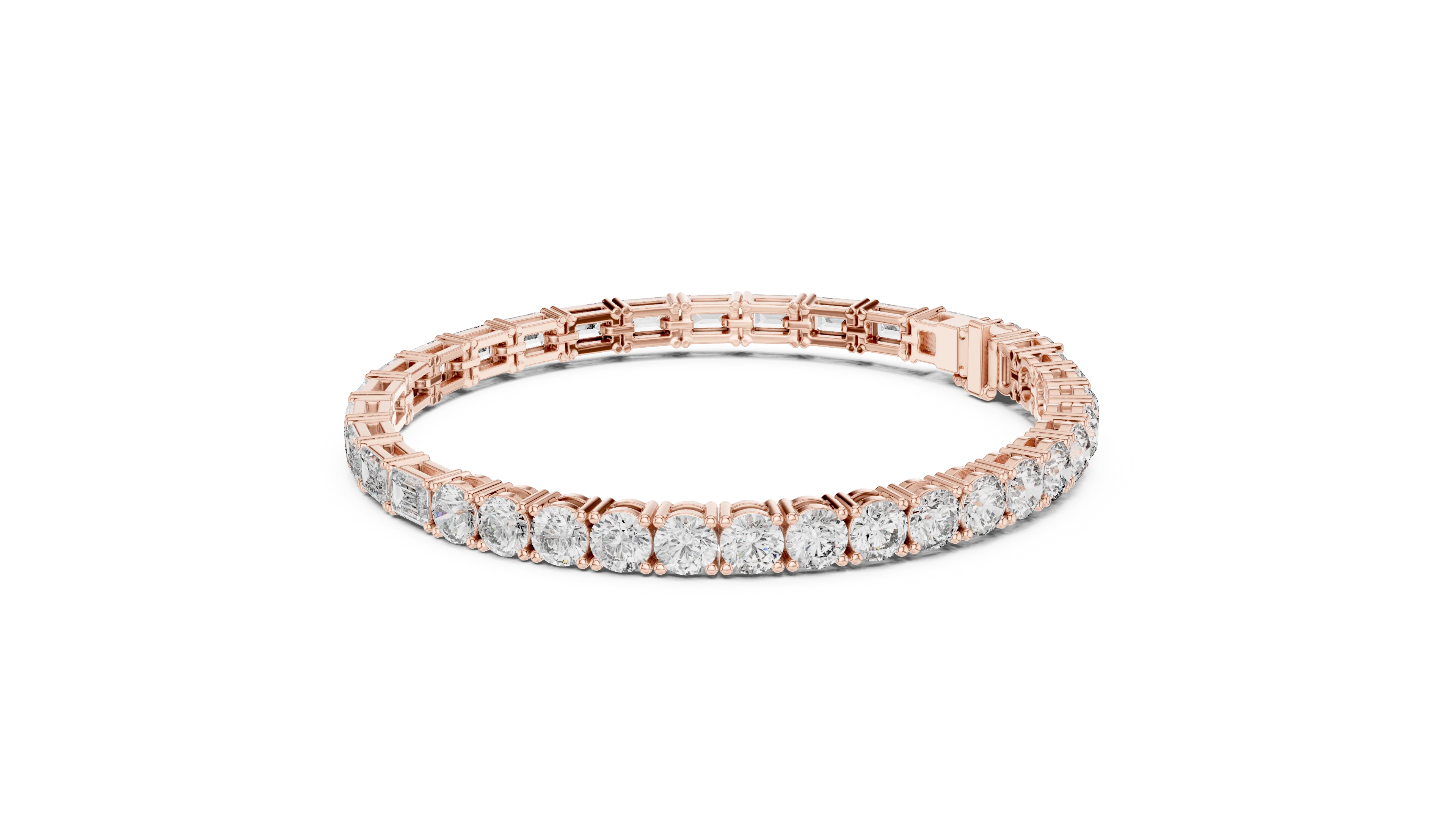 Mixed Cut Diamond Tennis Bracelet