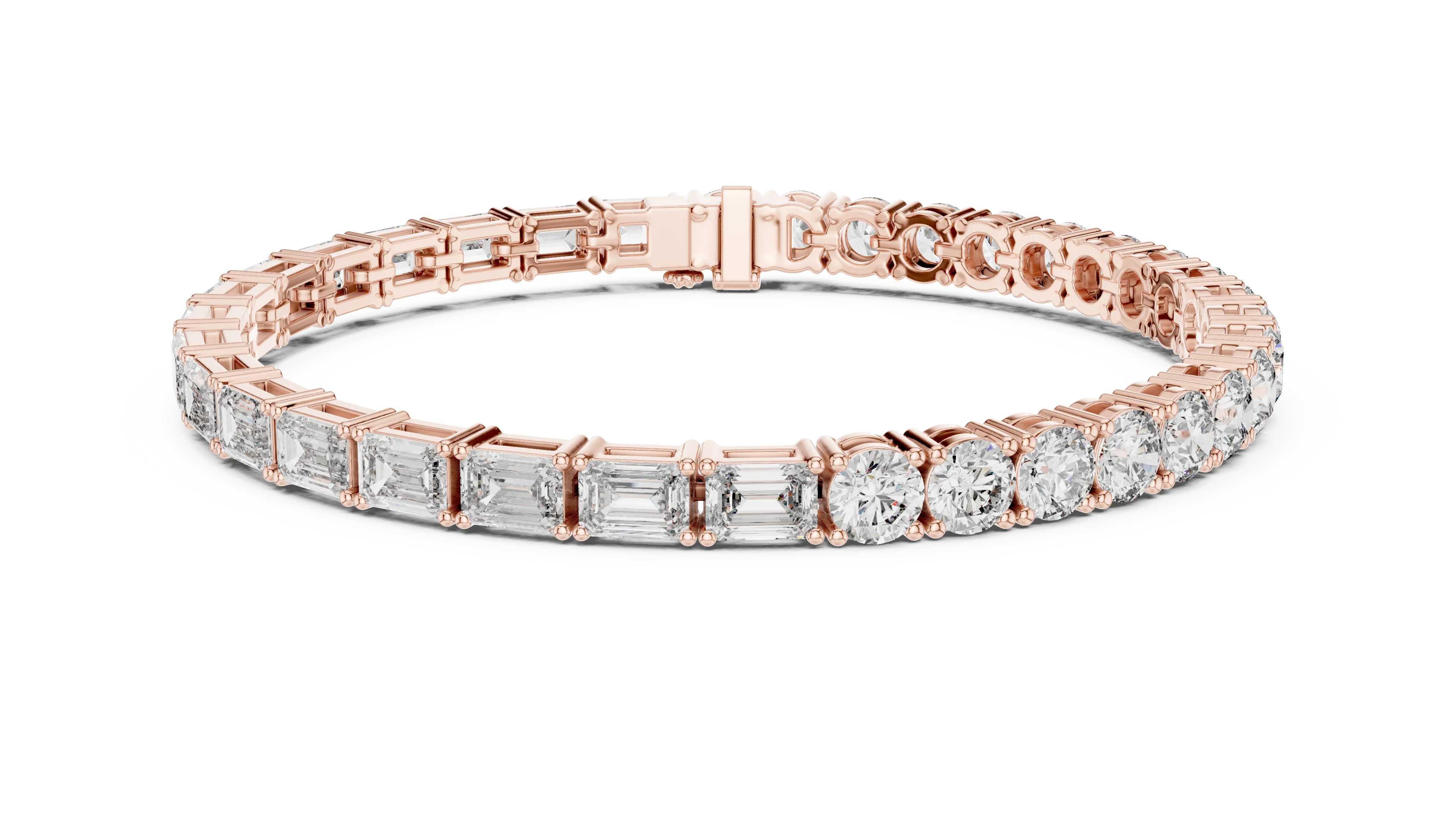 Mixed Cut Diamond Tennis Bracelet