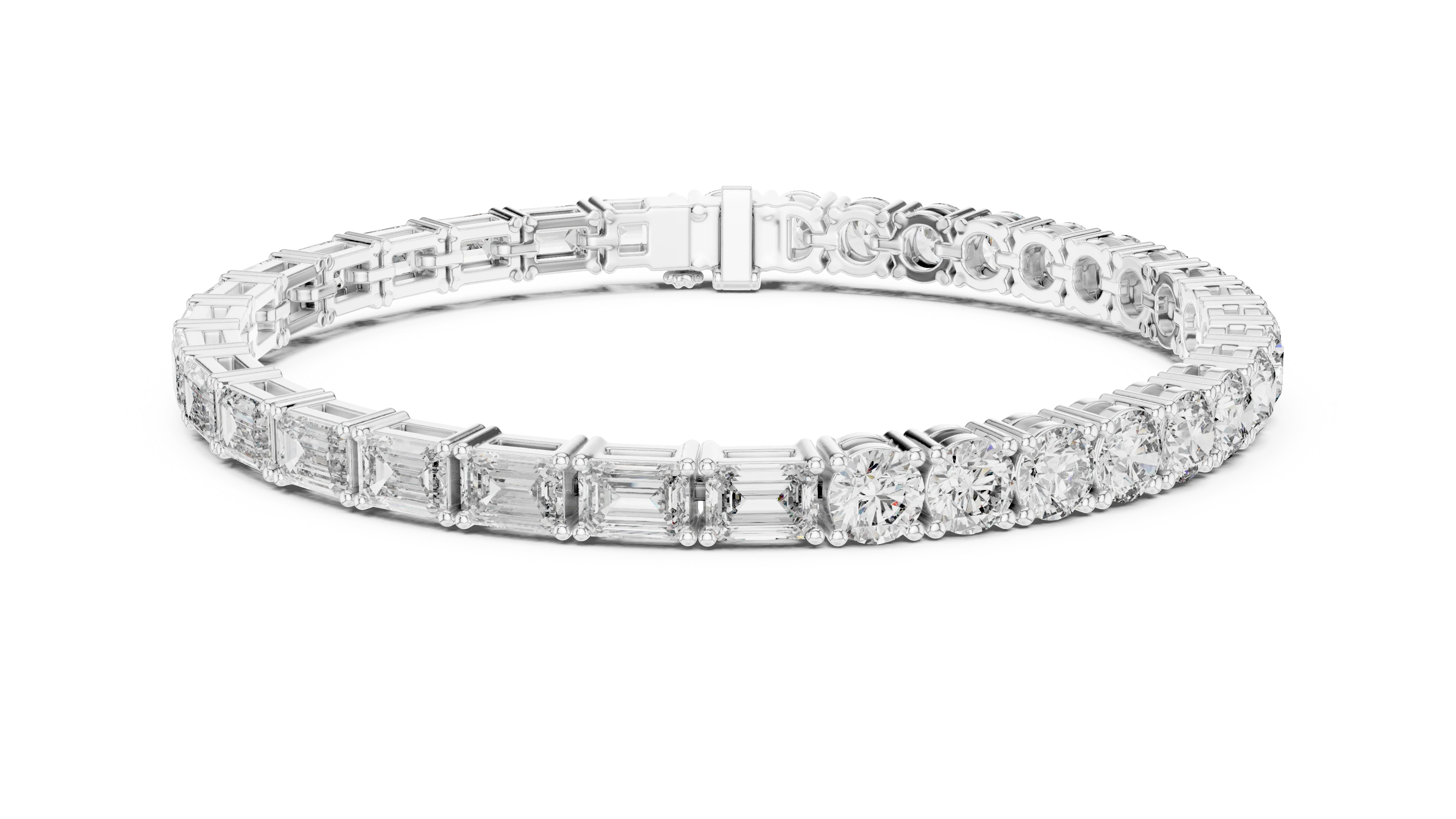 Mixed Cut Diamond Tennis Bracelet