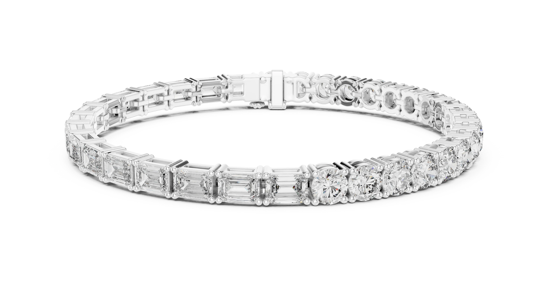 Mixed Cut Diamond Tennis Bracelet
