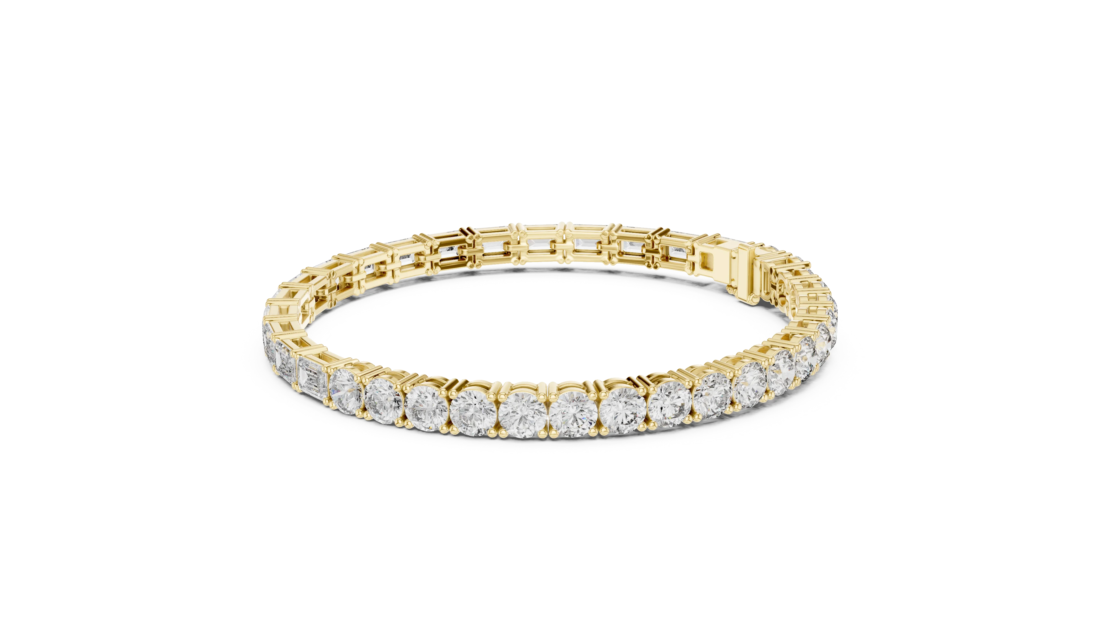 Mixed Cut Diamond Tennis Bracelet