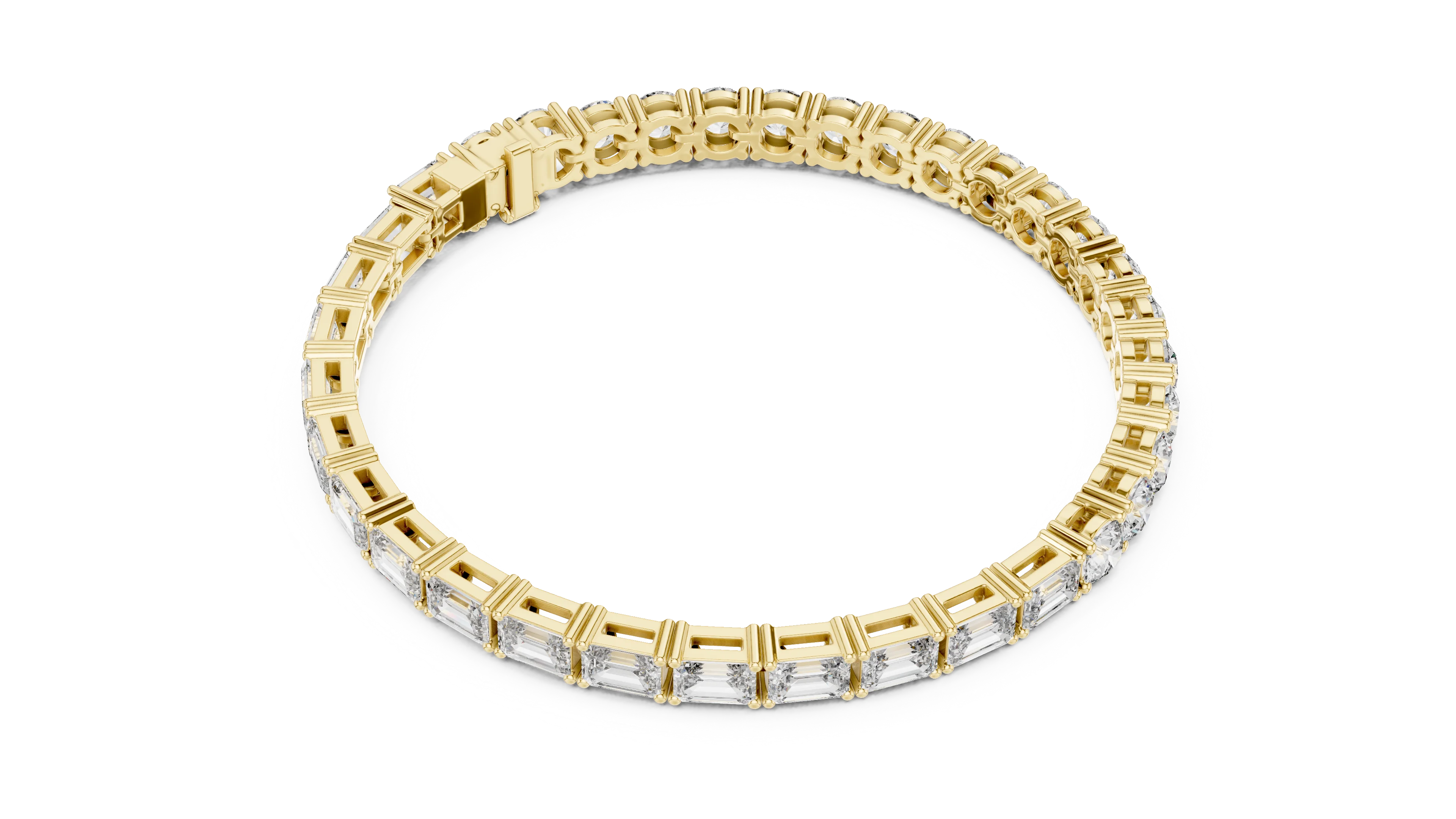 Mixed Cut Diamond Tennis Bracelet