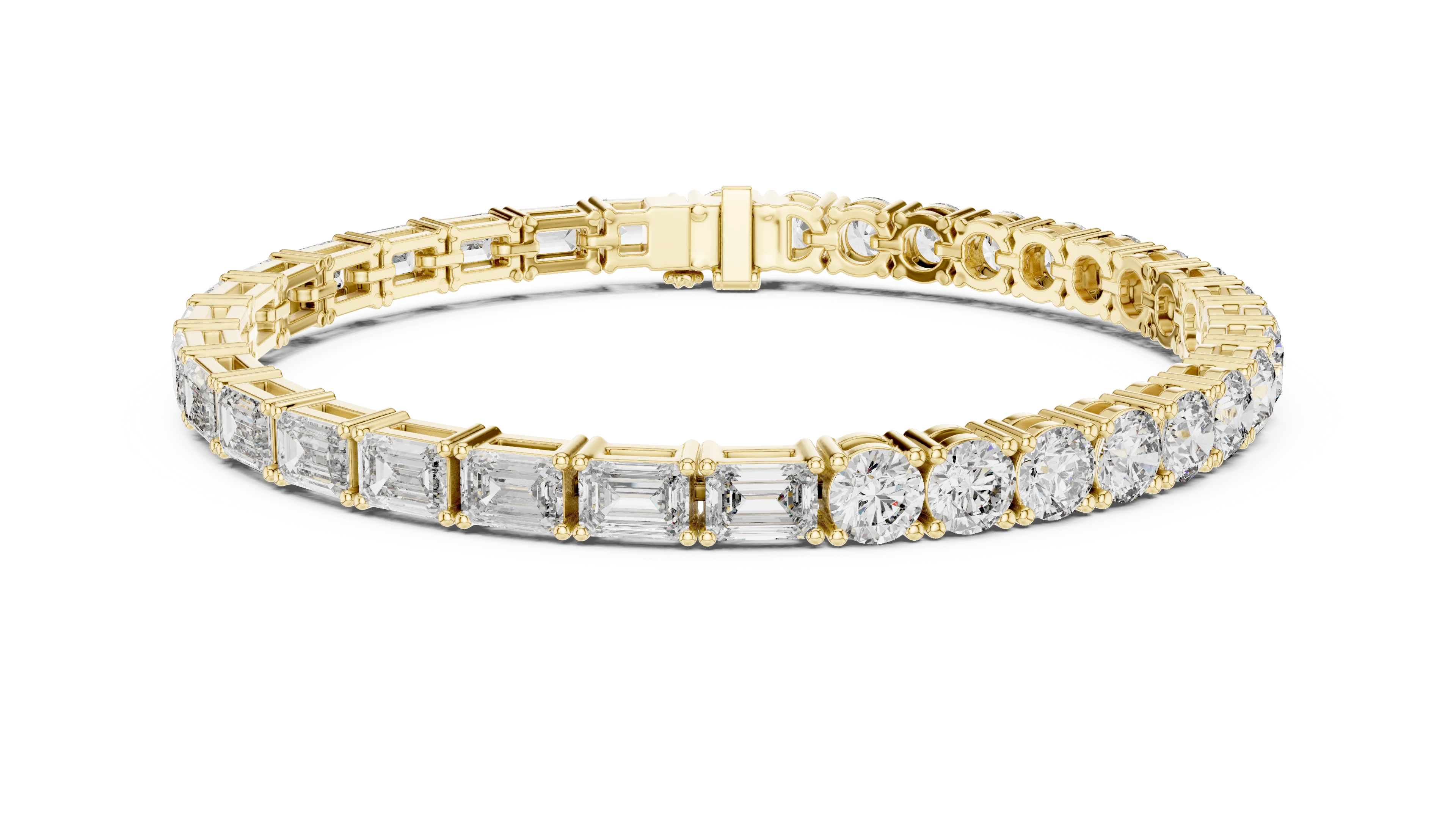 Mixed Cut Diamond Tennis Bracelet