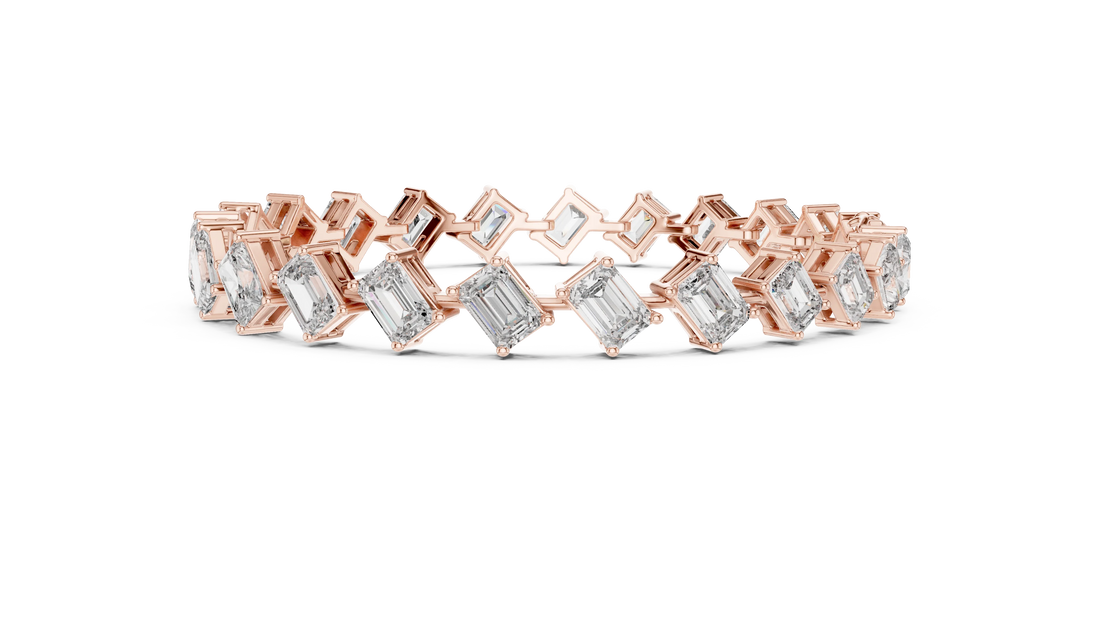 Emerald Cut Diamond Link Bracelet