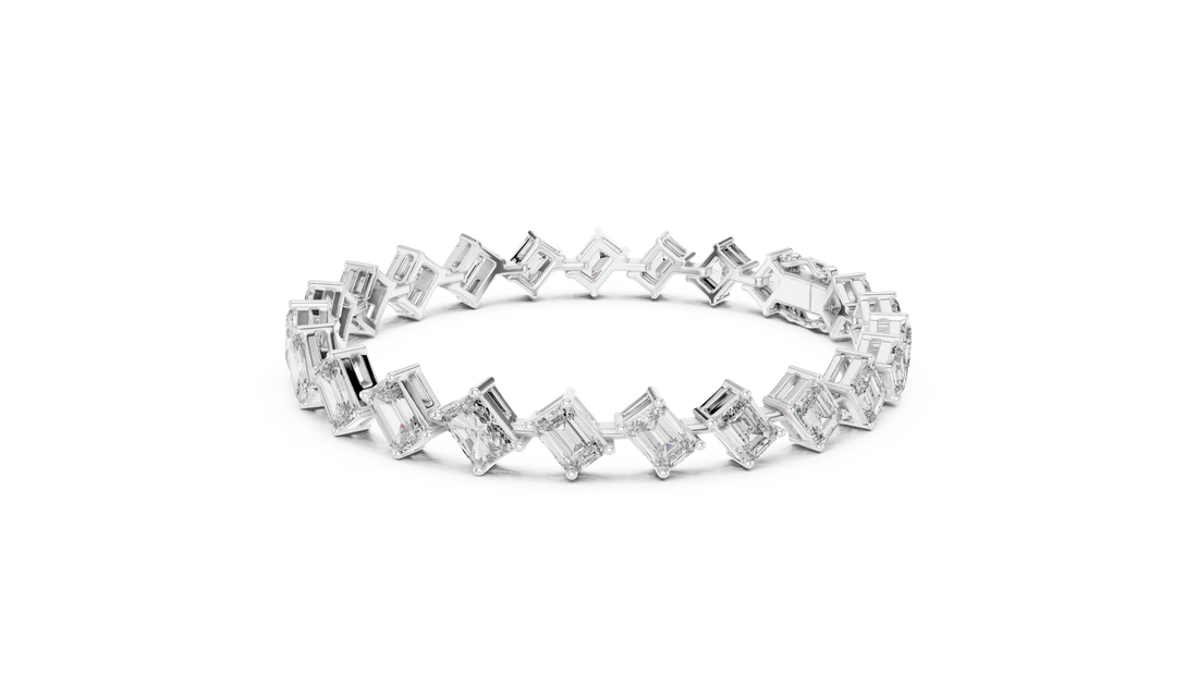 Emerald Cut Diamond Link Bracelet