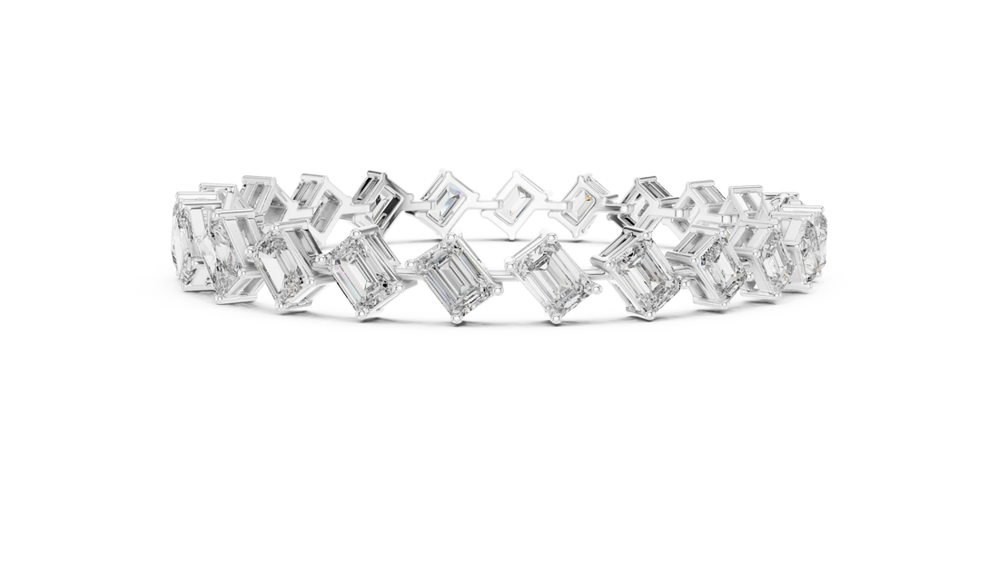 Emerald Cut Diamond Link Bracelet