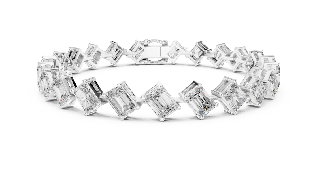 Emerald Cut Diamond Link Bracelet