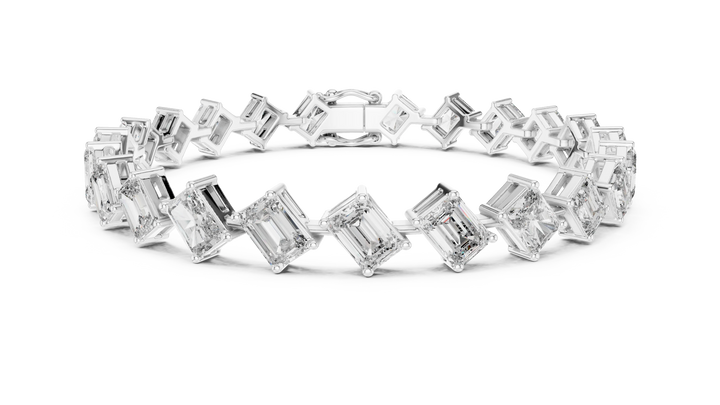 Emerald Cut Diamond Link Bracelet
