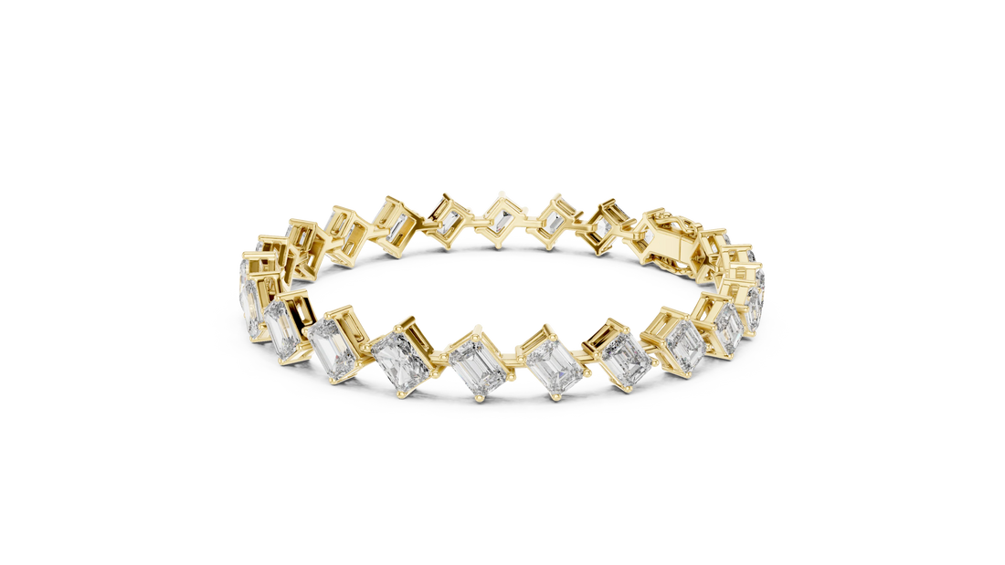Emerald Cut Diamond Link Bracelet