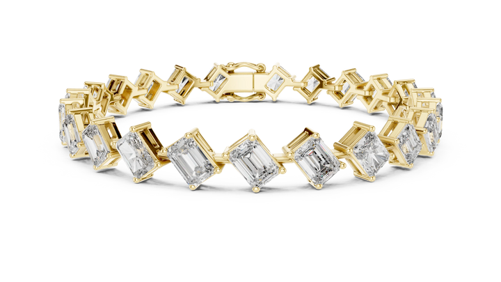 Emerald Cut Diamond Link Bracelet