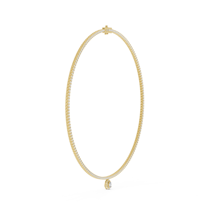 Pear Drop Diamond Tennis Necklace
