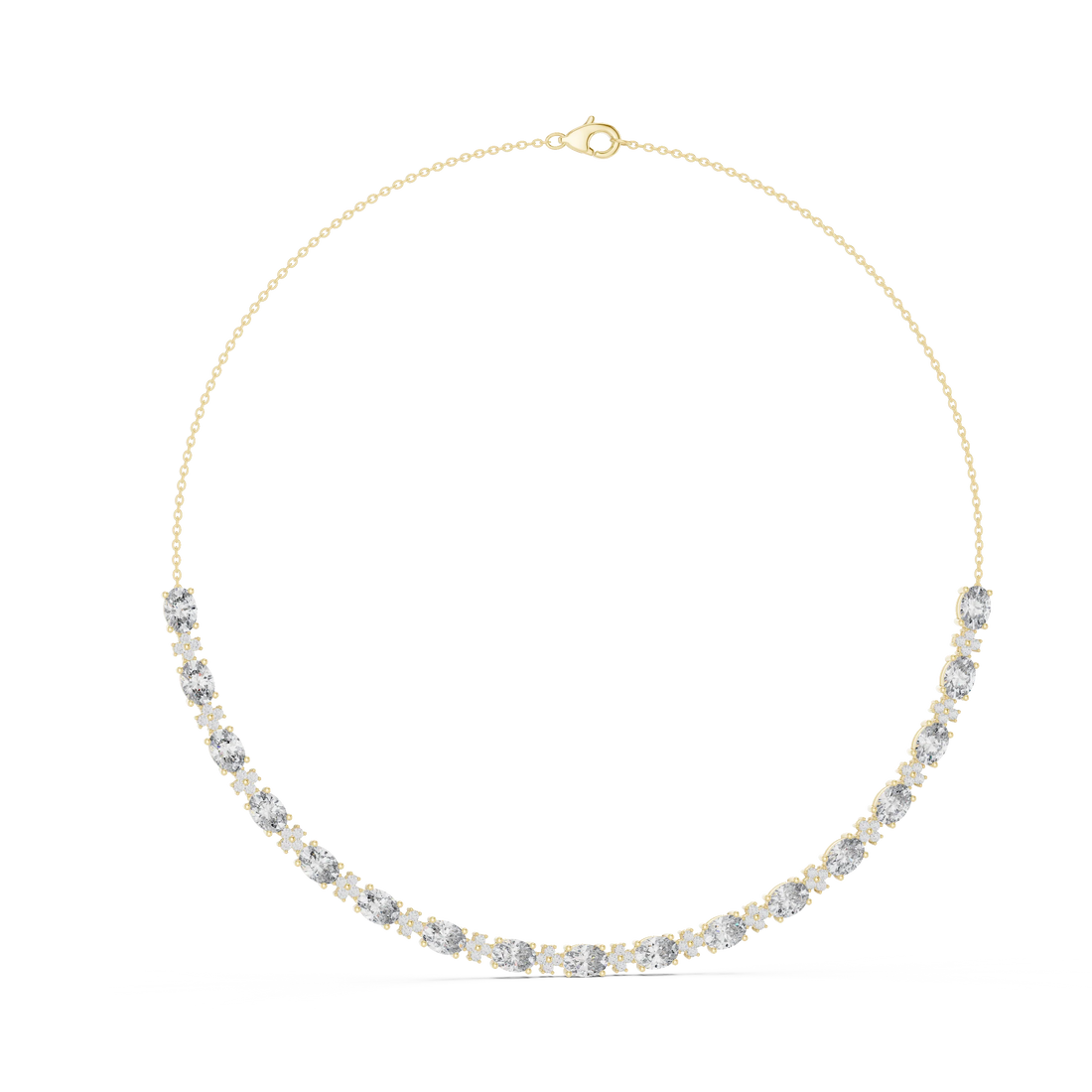 Oval Diamond Tennis Necklace