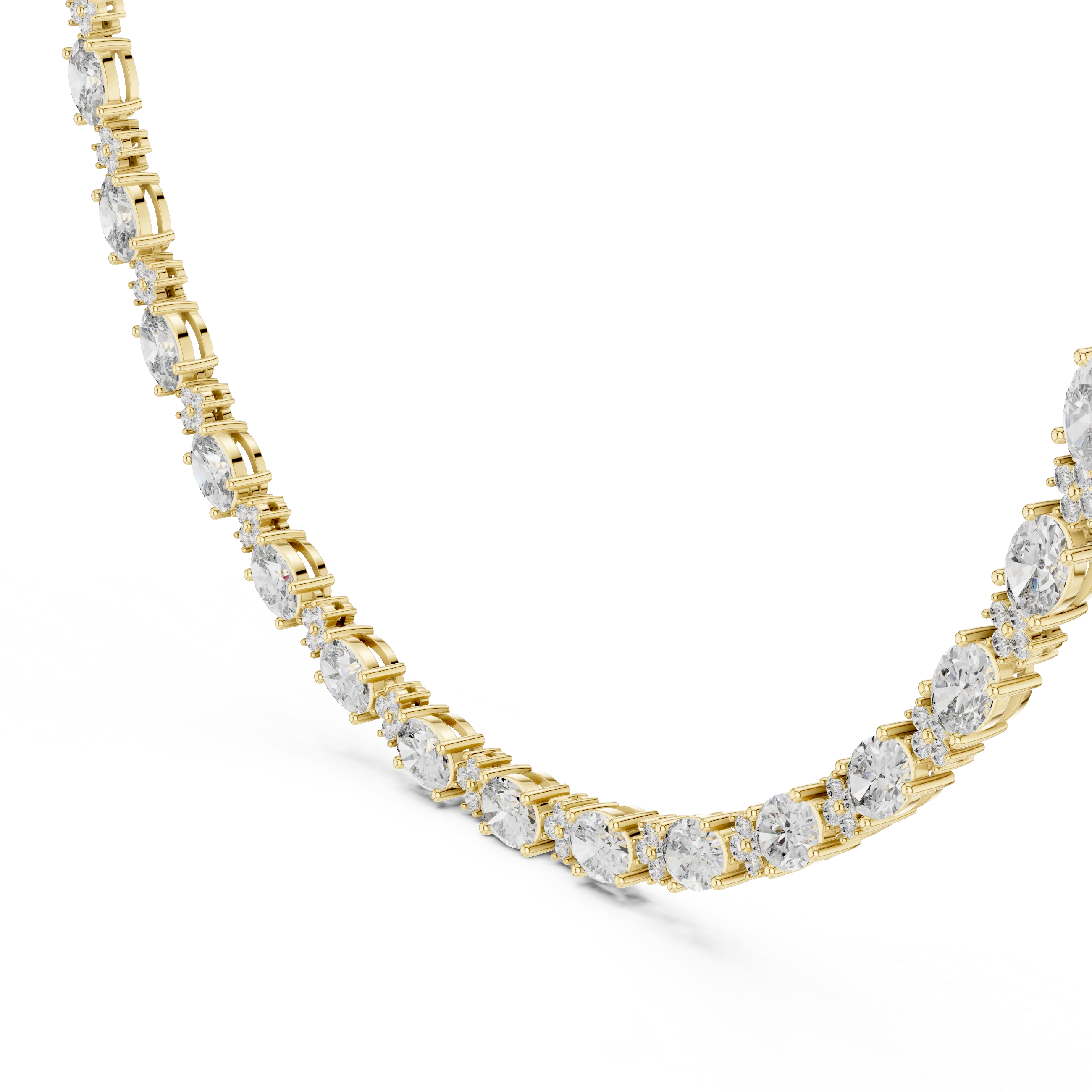 Oval Diamond Tennis Necklace