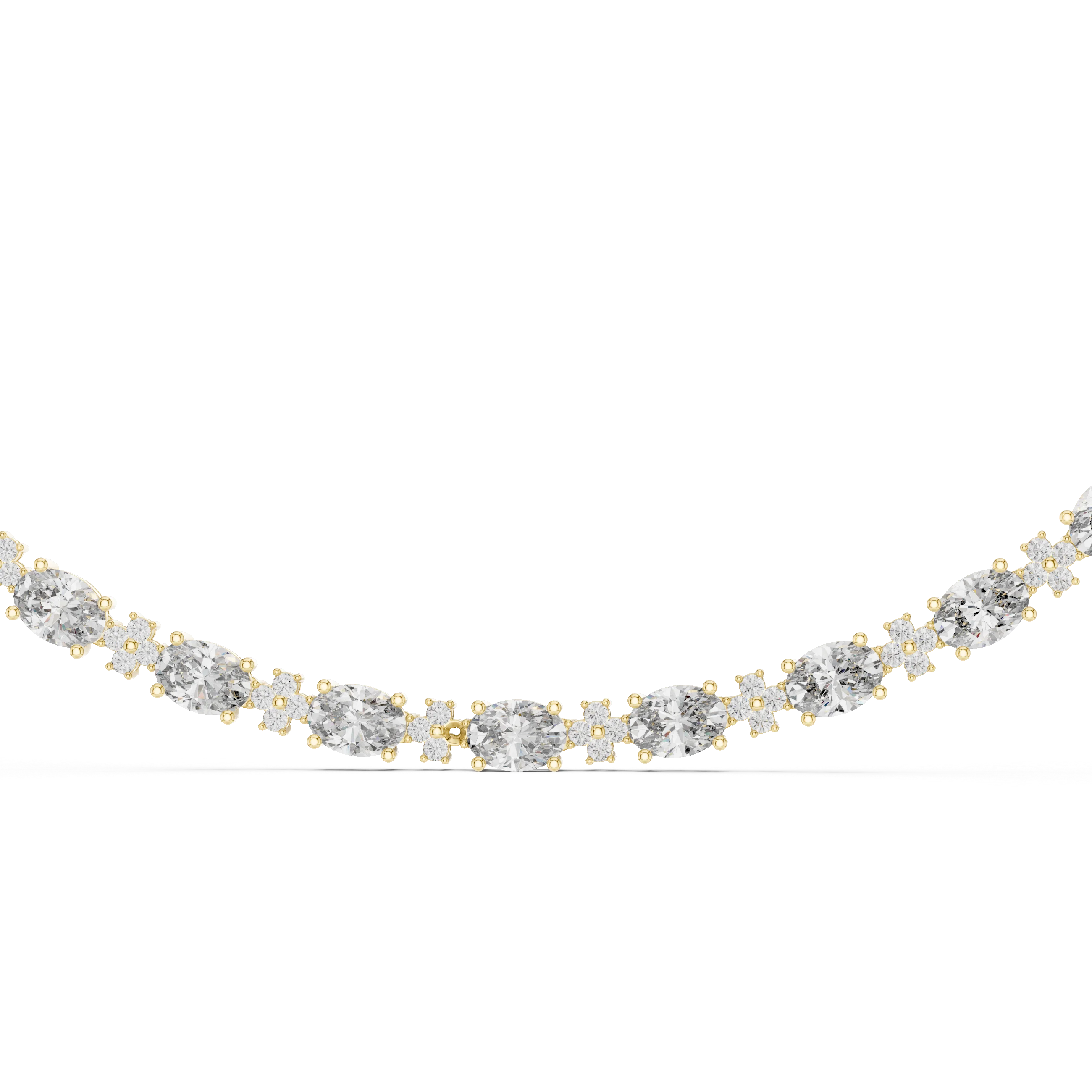 Oval Diamond Tennis Necklace