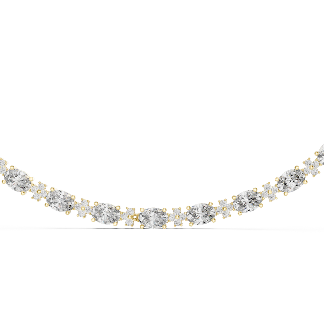 Oval Diamond Tennis Necklace