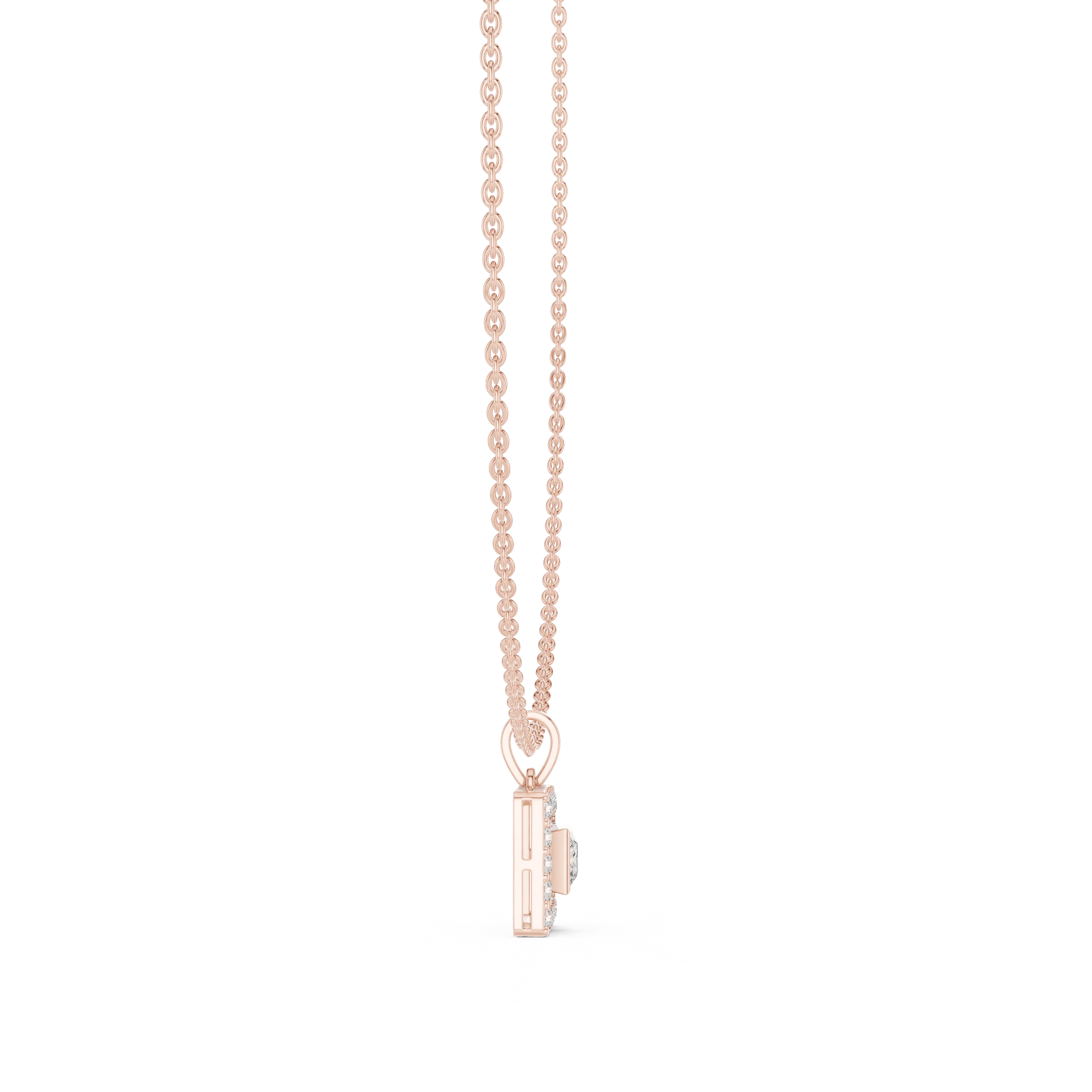 Regal Halo Princess Diamond Pendant