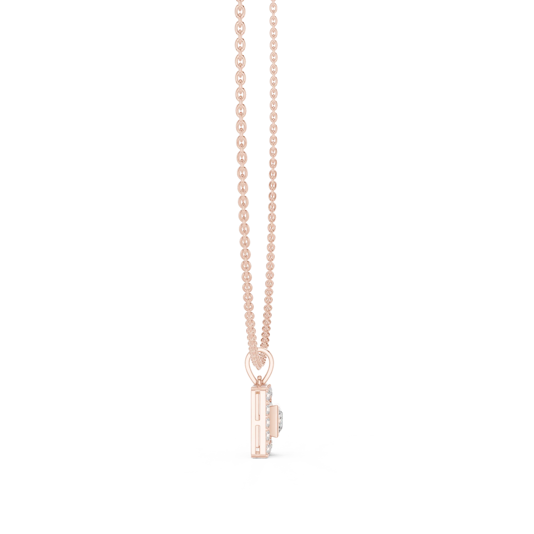 Regal Halo Princess Diamond Pendant