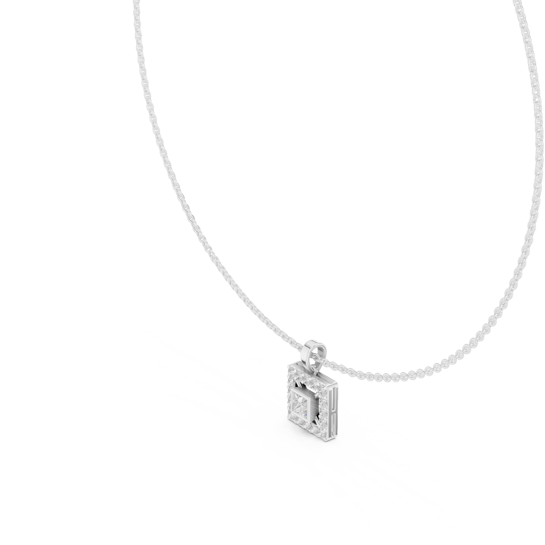 Regal Halo Princess Diamond Pendant