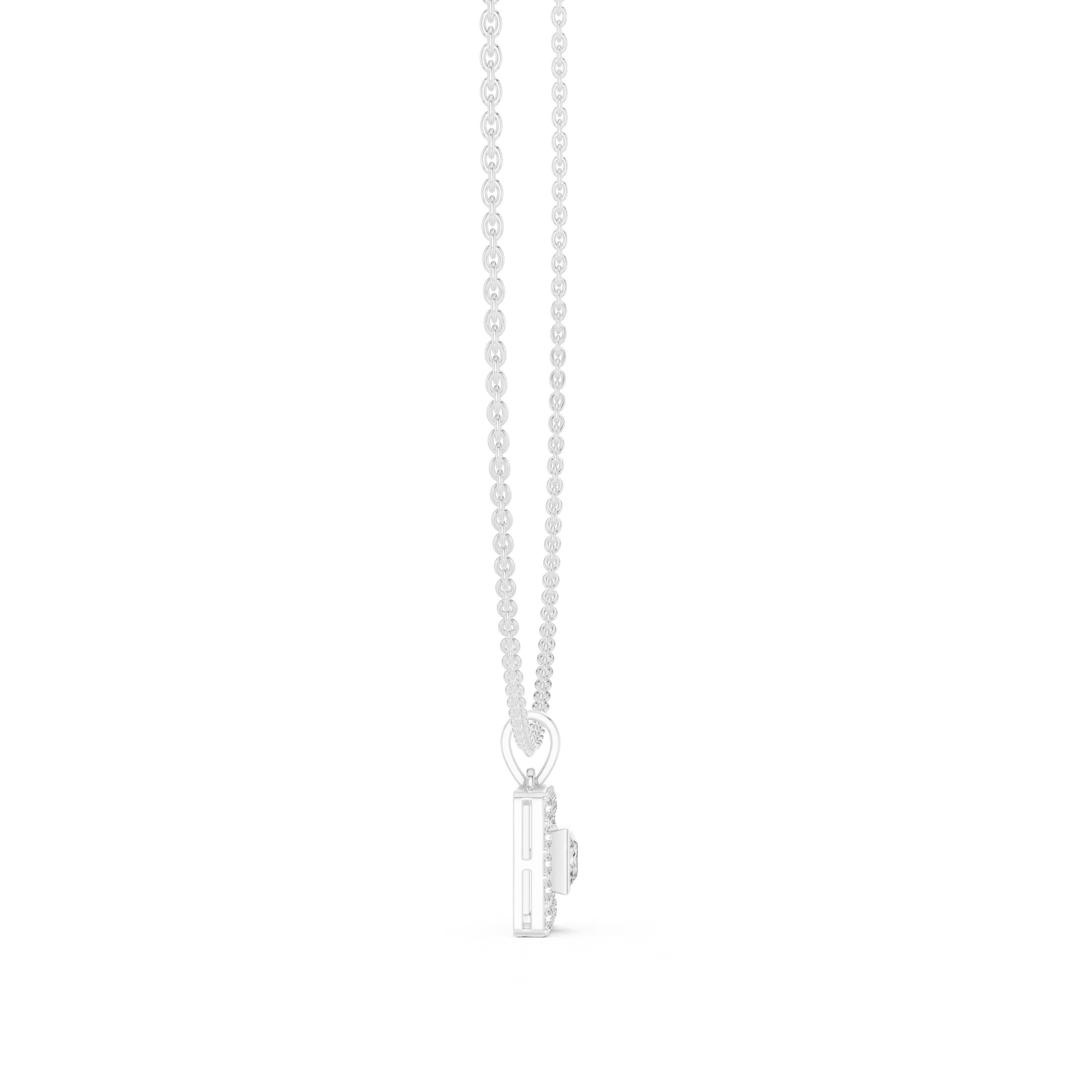 Regal Halo Princess Diamond Pendant