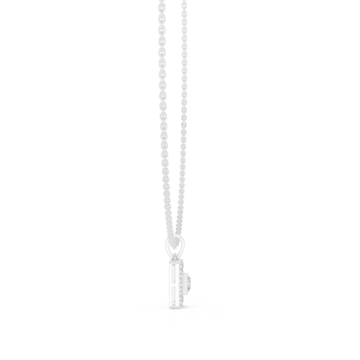 Regal Halo Princess Diamond Pendant