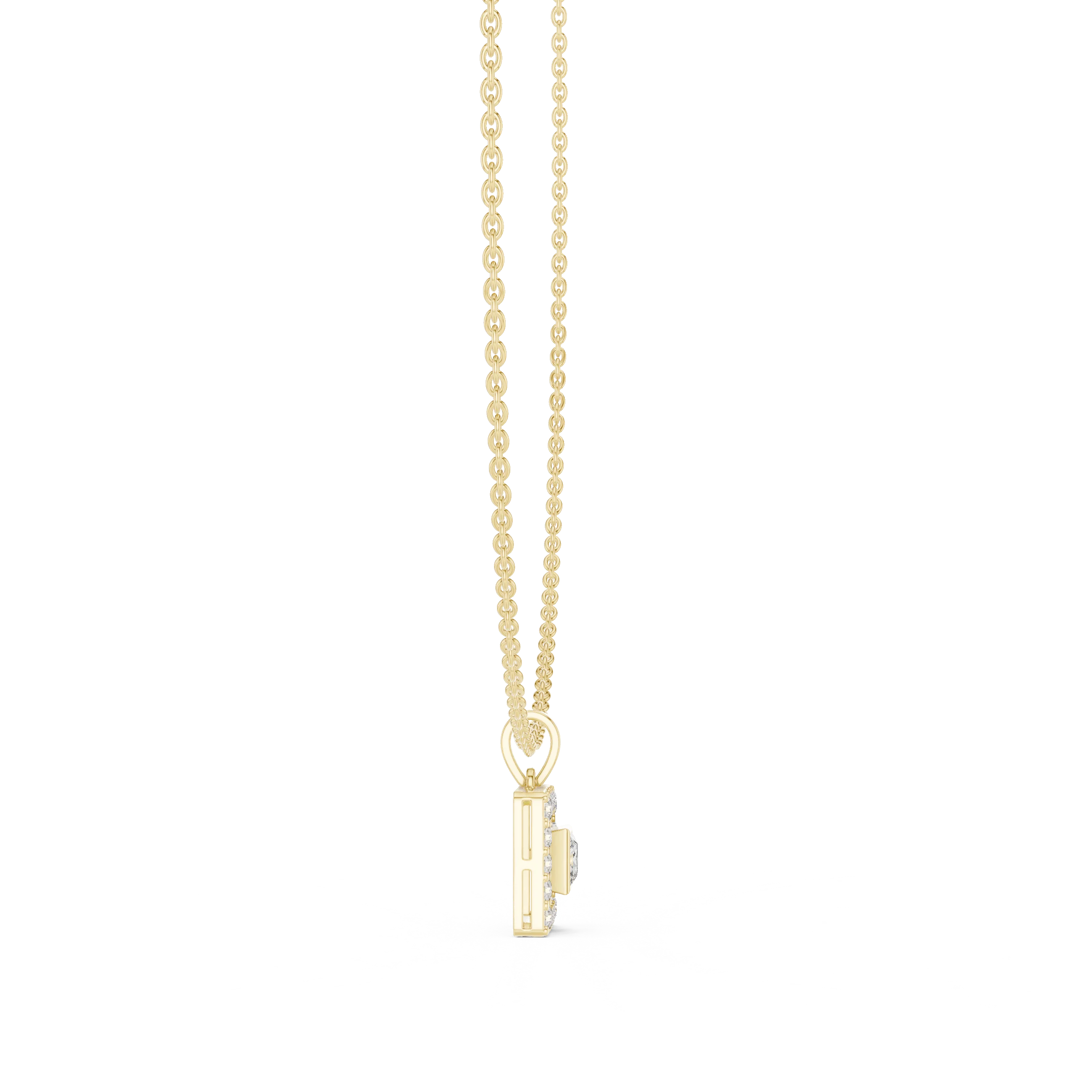 Regal Halo Princess Diamond Pendant