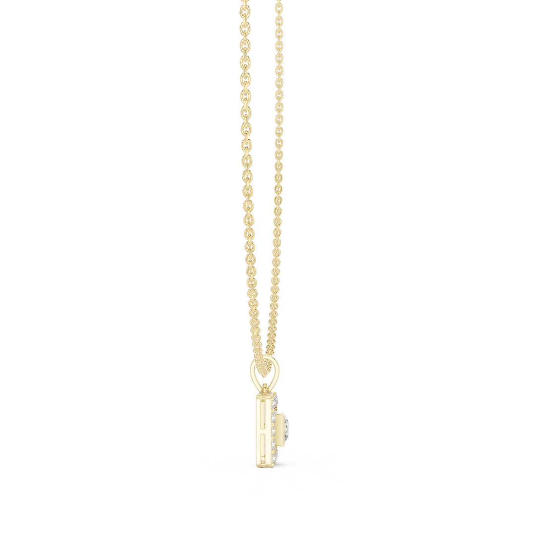 Regal Halo Princess Diamond Pendant