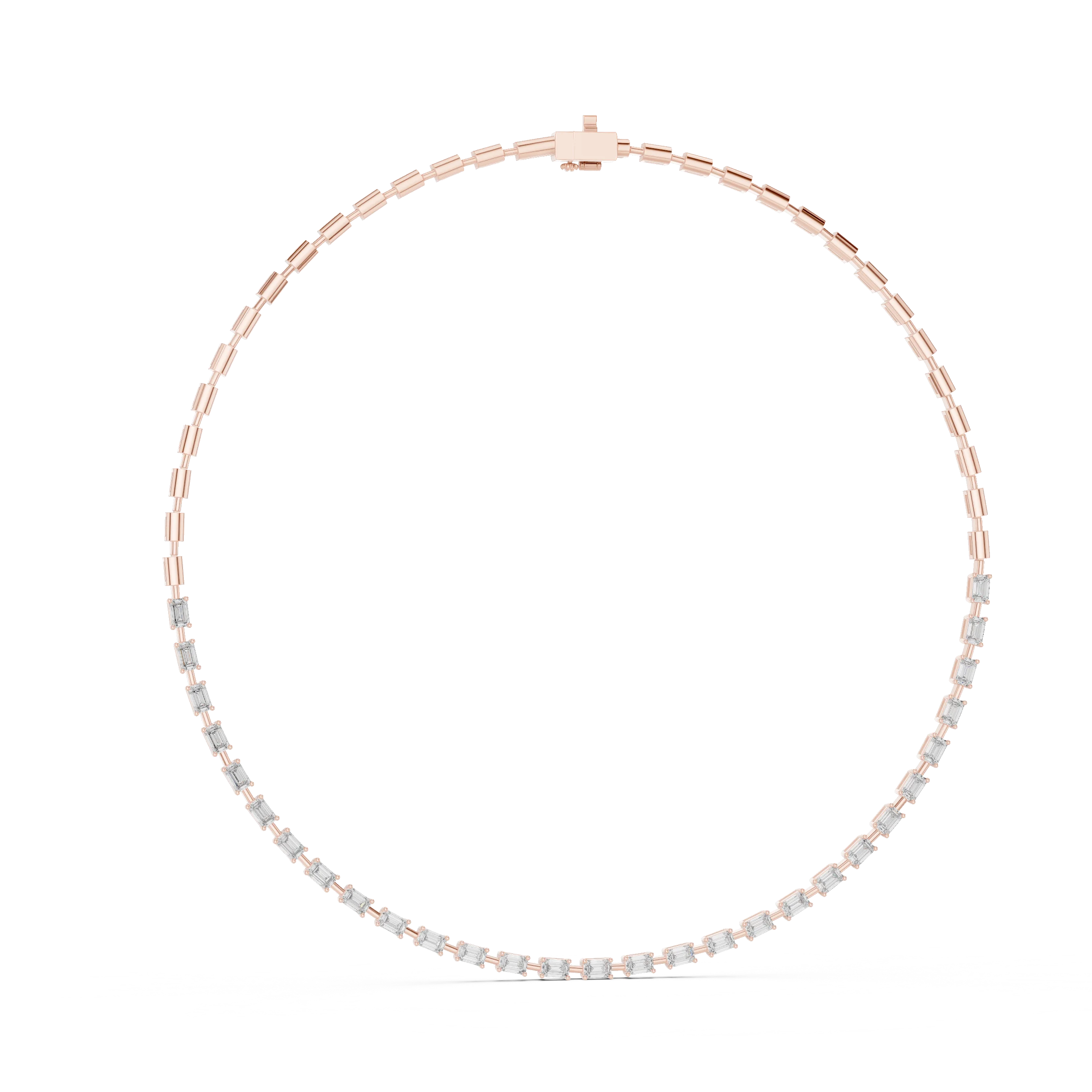 Emerald Diamond Tennis Necklace