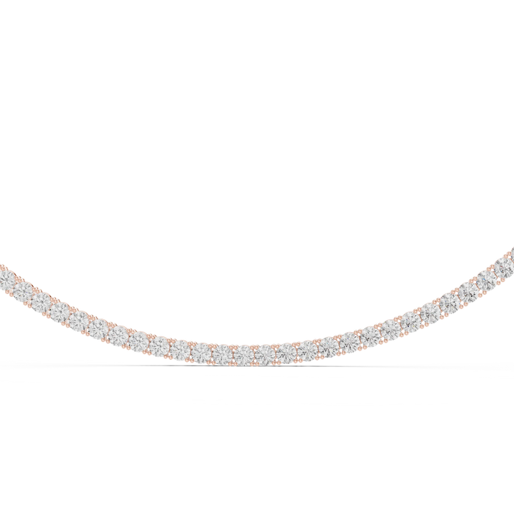 Round Diamond Tennis Necklace