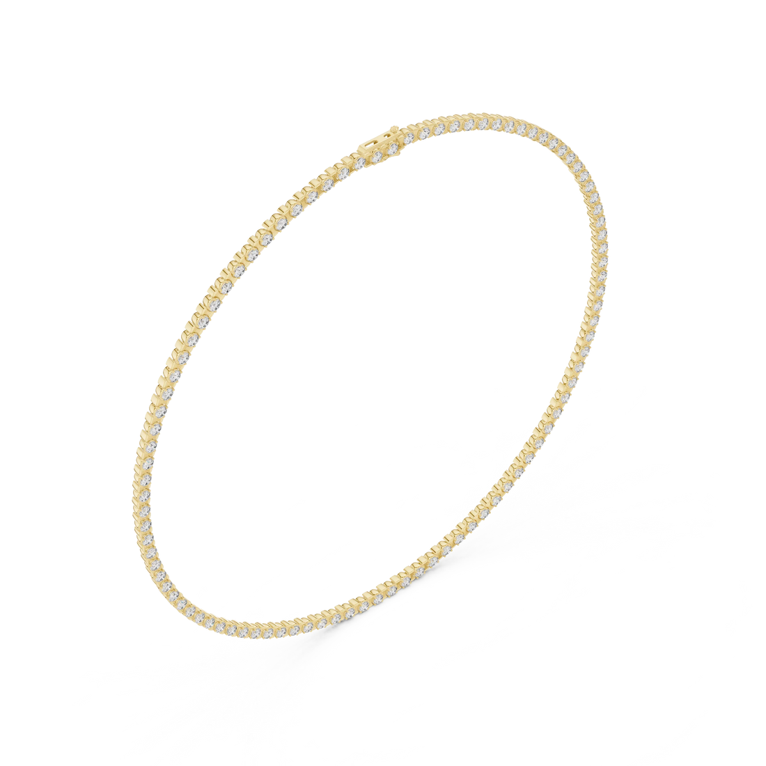 Round Cut Diamond Tennis Necklace