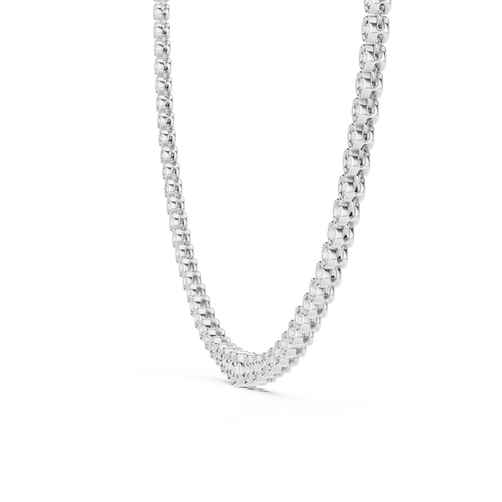 Round Diamond Bezel-Set Tennis Necklace