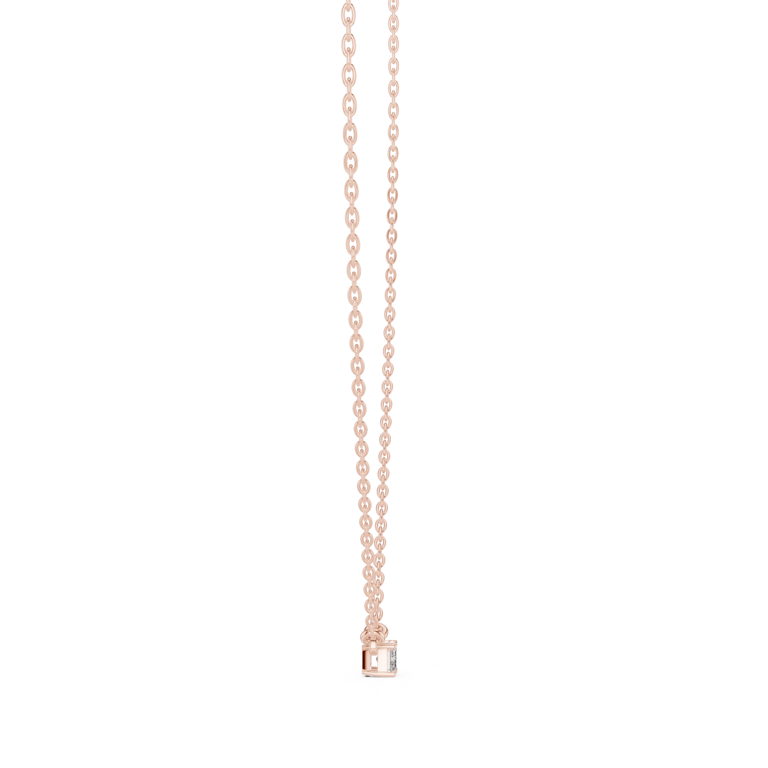 Minimal Emerald Solitaire Diamond Pendant