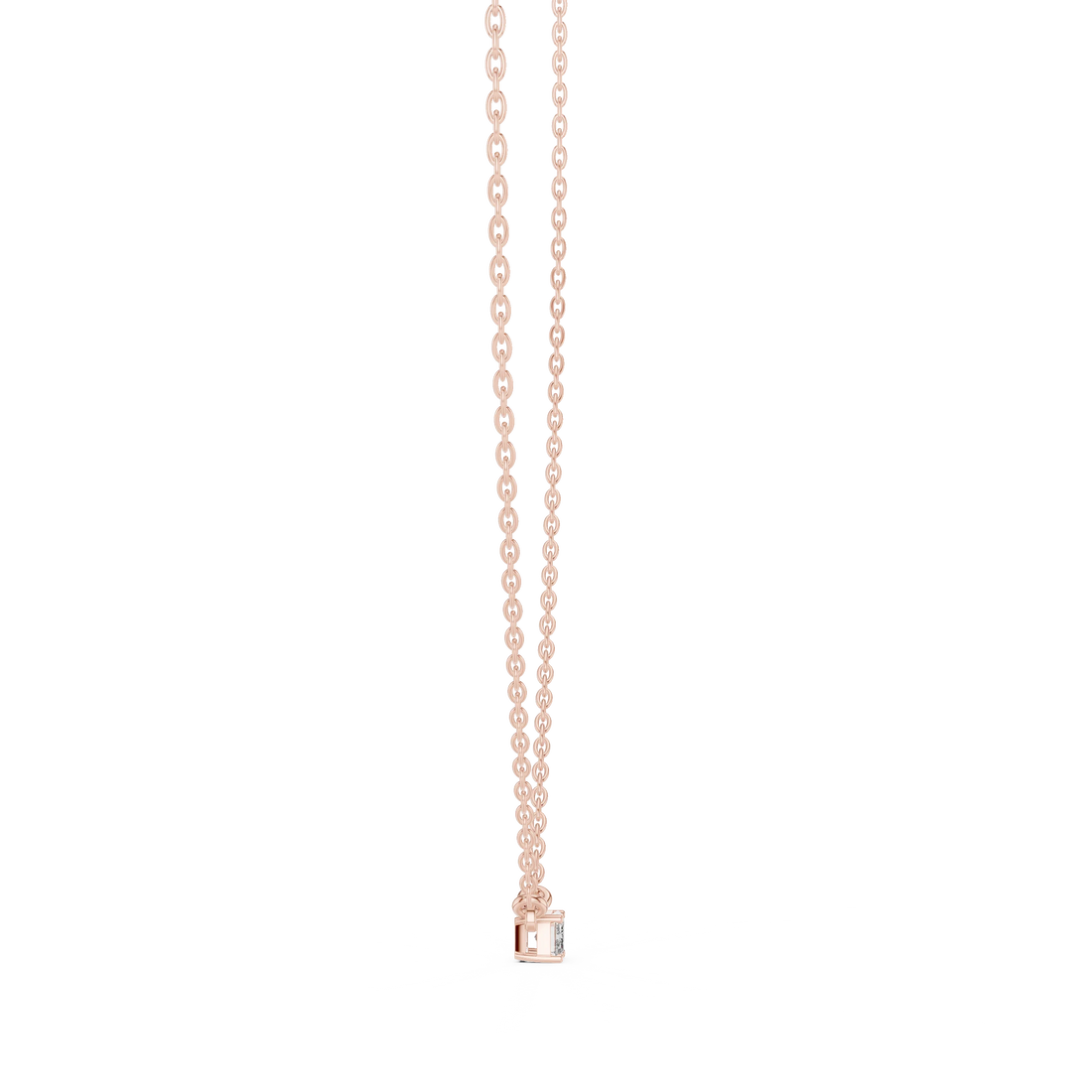 Minimal Emerald Solitaire Diamond Pendant