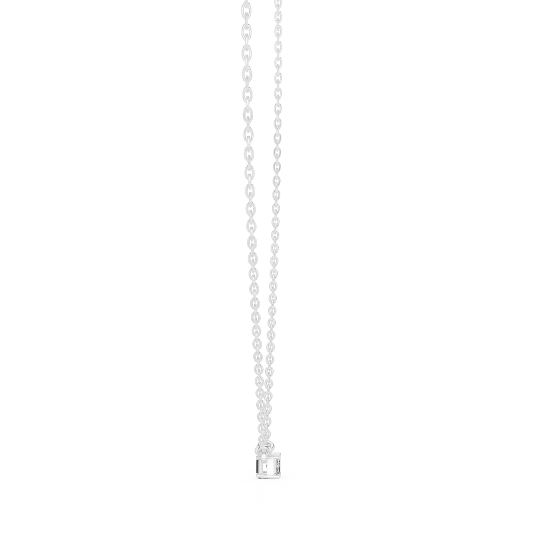 Minimal Emerald Solitaire Diamond Pendant