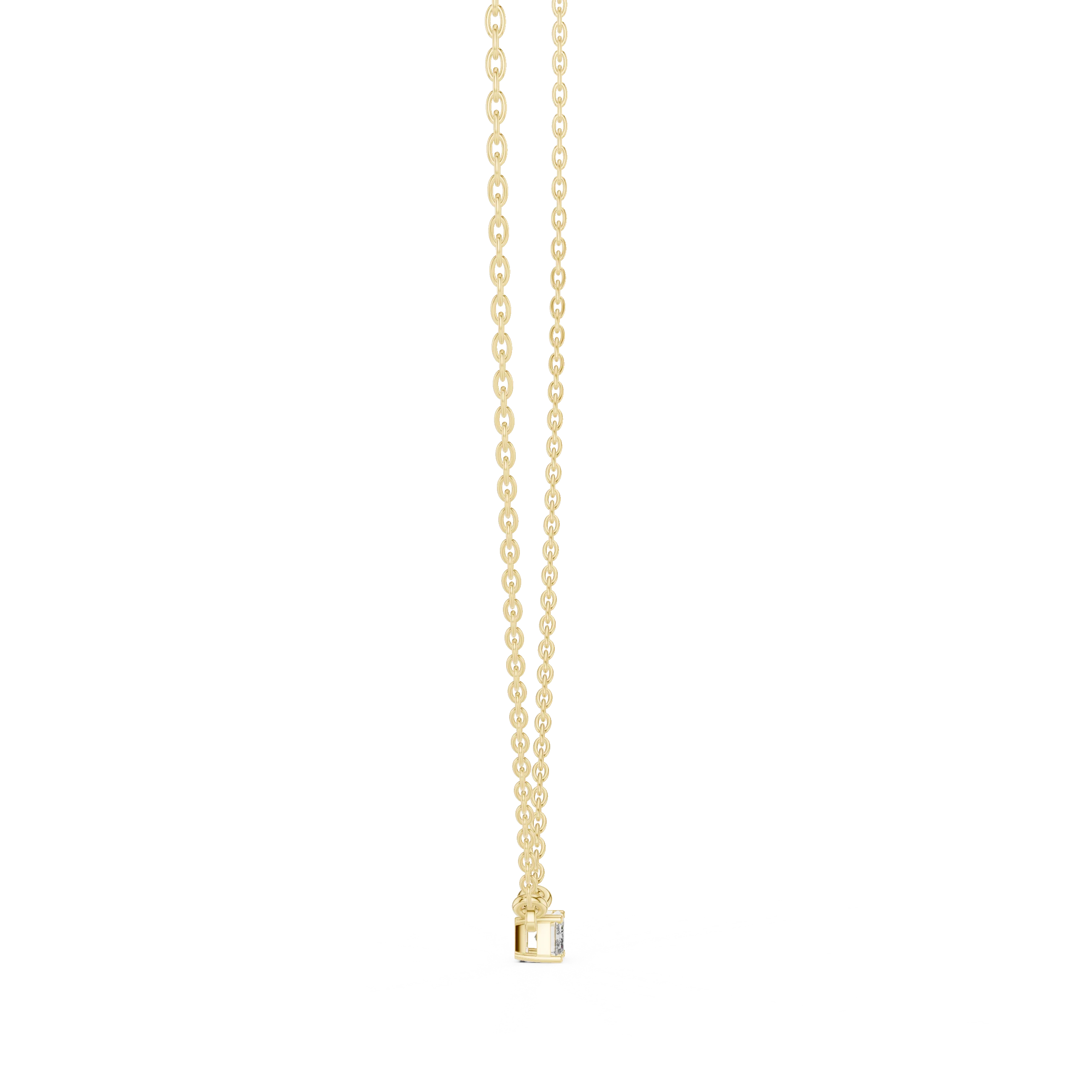 Minimal Emerald Solitaire Diamond Pendant